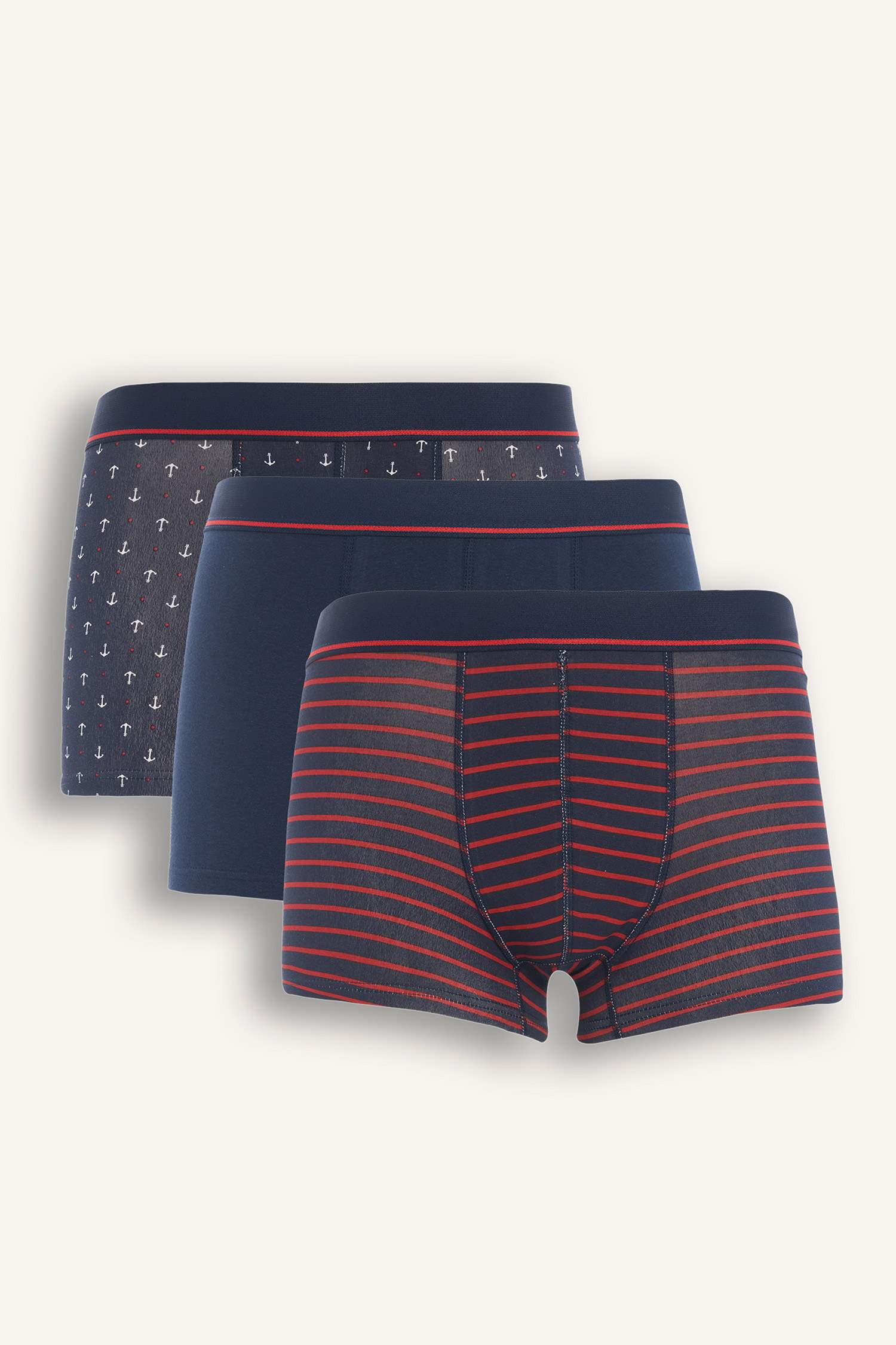 Regular Fit Striped 3 Piece Boxers