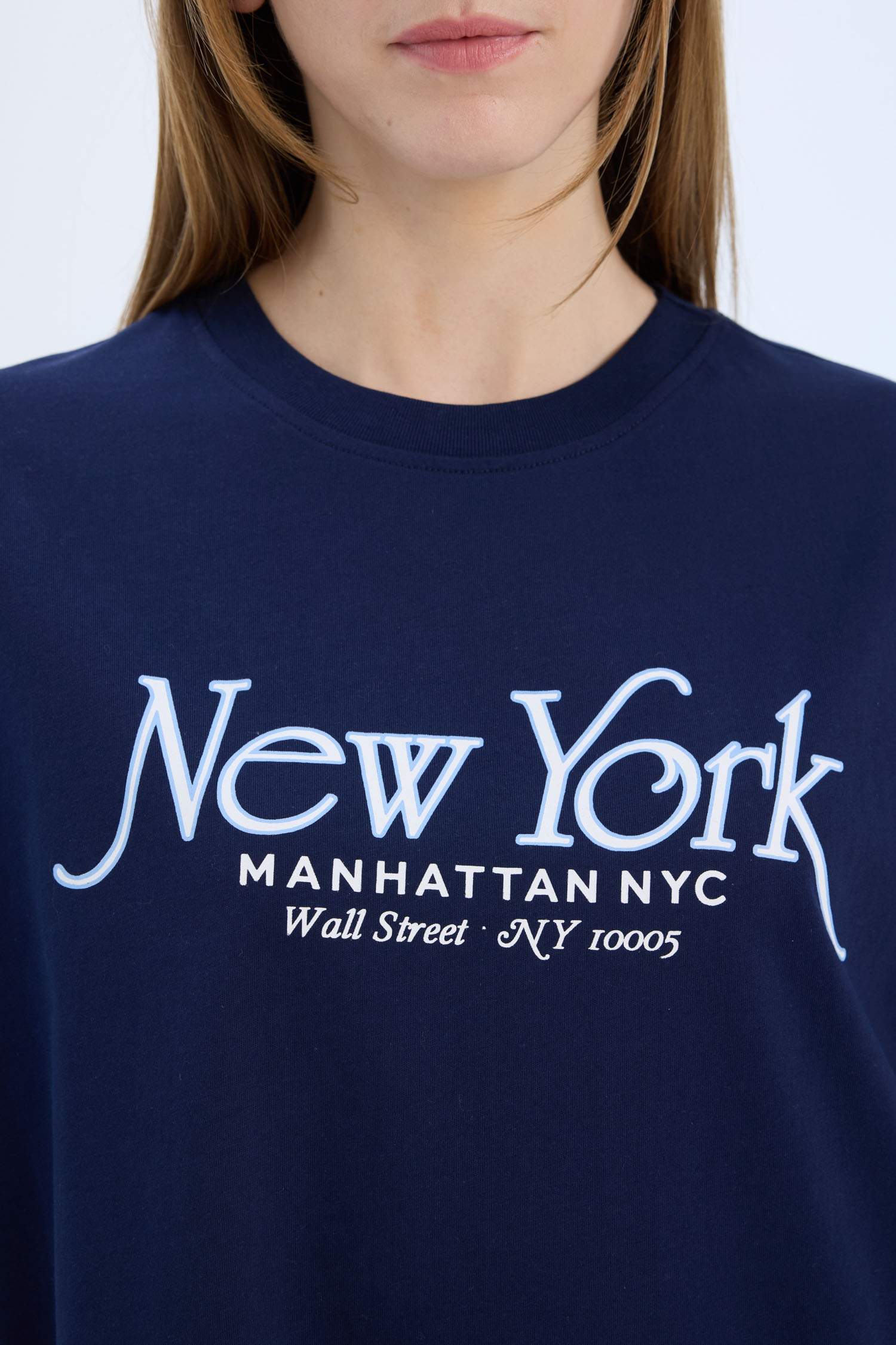 تيشيرت كاجوال اوفر سايز نص كم برقبة مستديرة