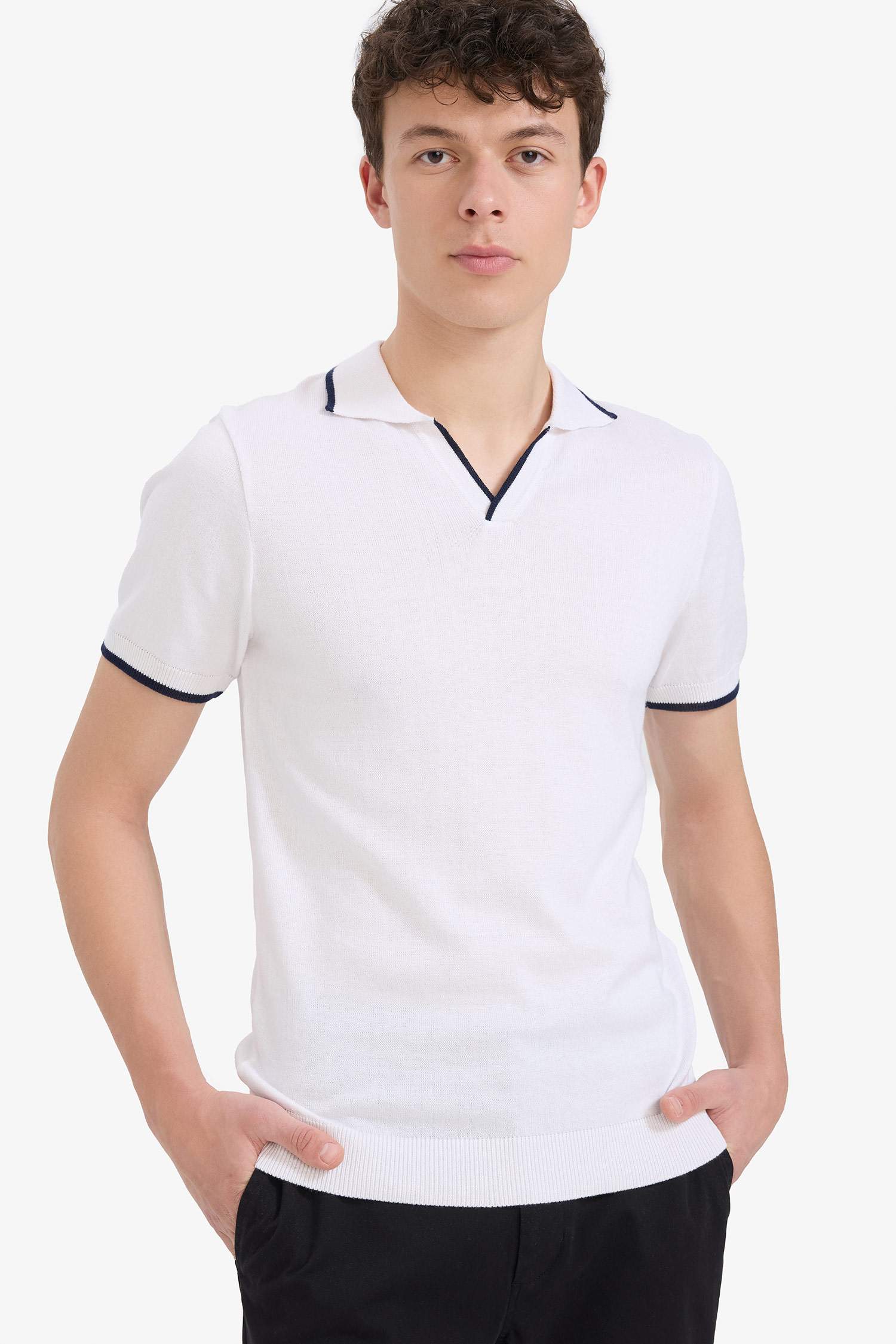 Standard Fit Polo Collar Knitwear Polo T-Shirt