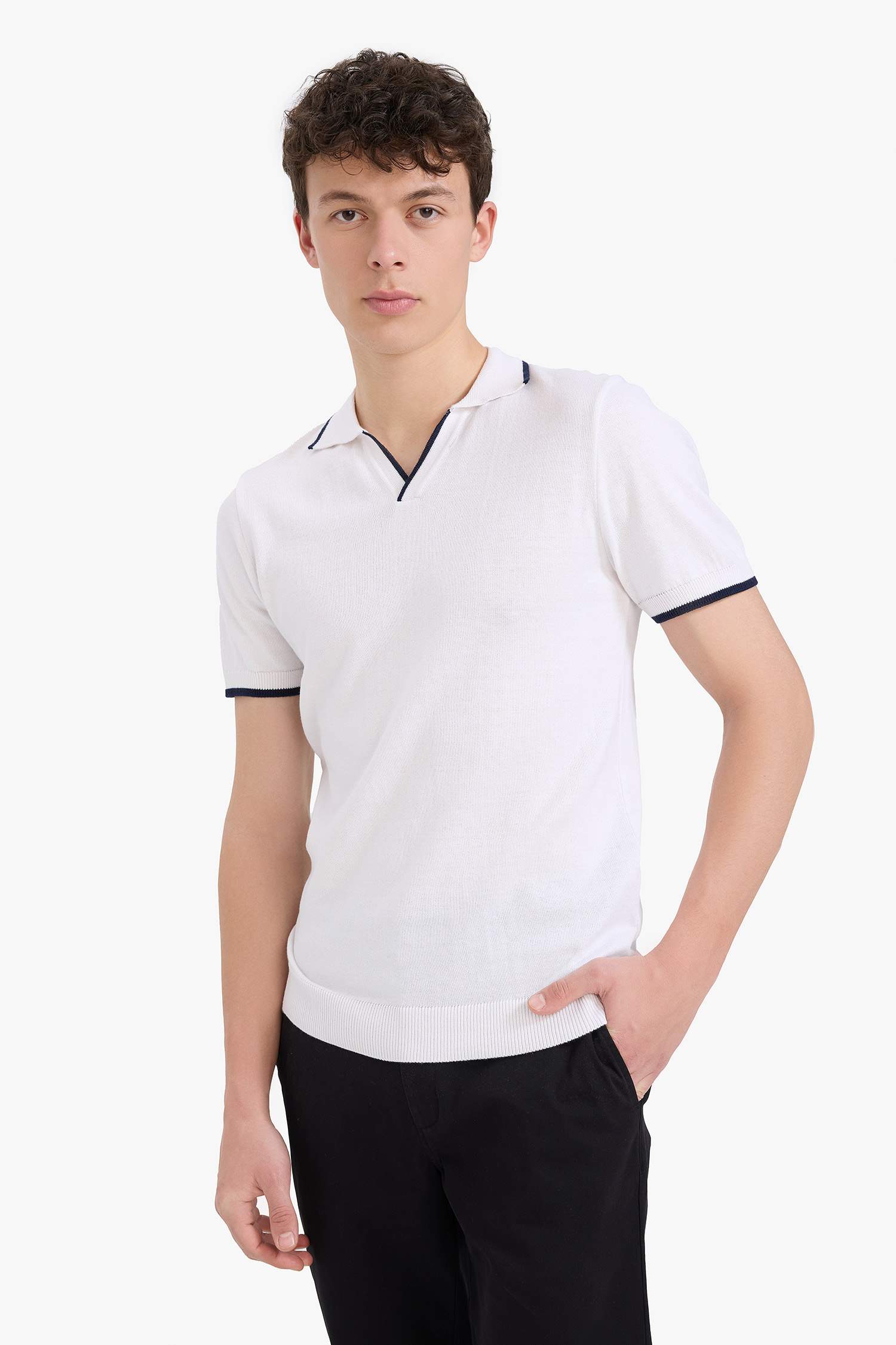 Standard Fit Polo Collar Knitwear Polo T-Shirt