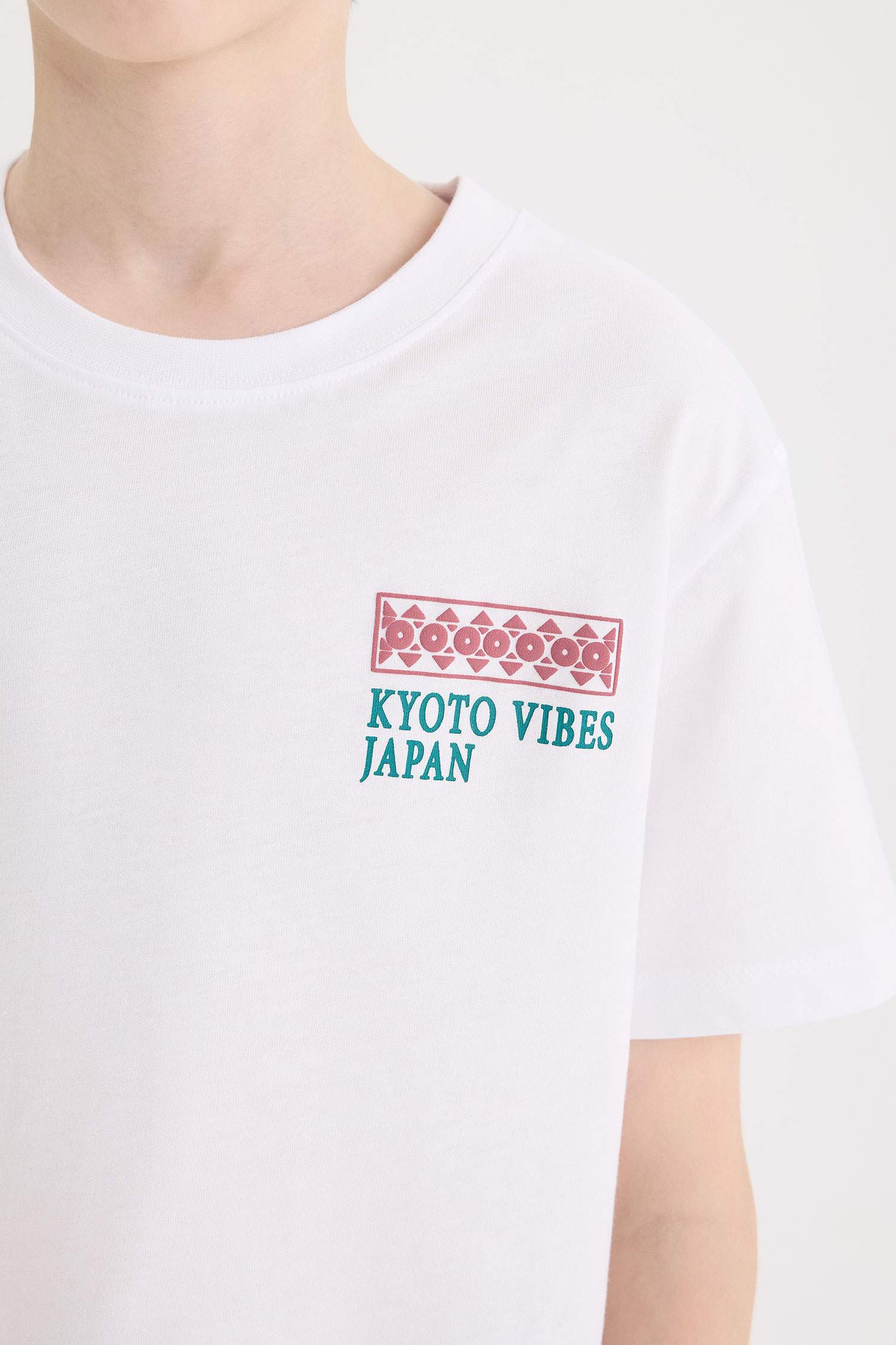 Boy Crew Neck Back Printed Short Sleeve T-Shirt