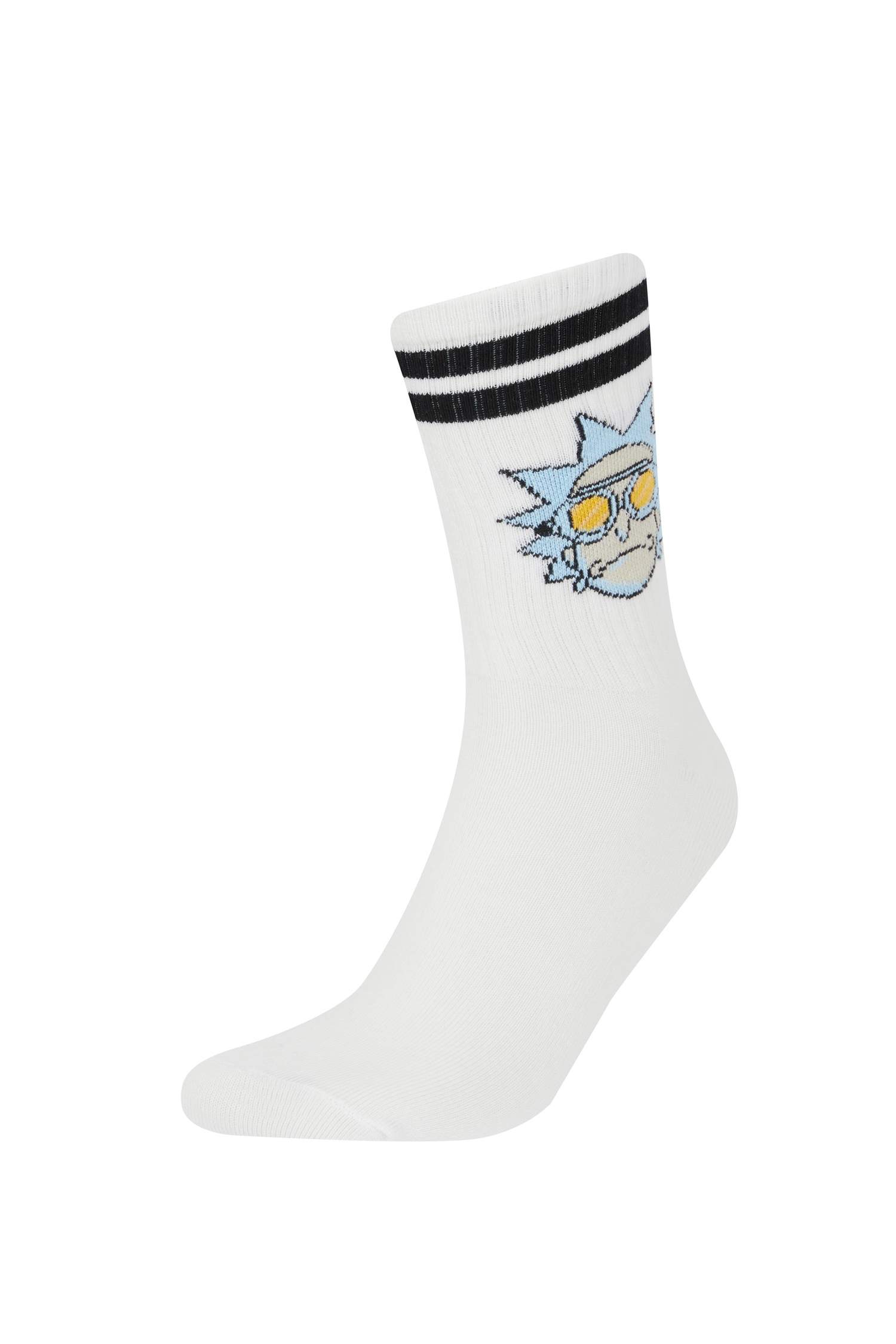 Erkek Rick and Morty 2'li Pamuklu Uzun Çorap