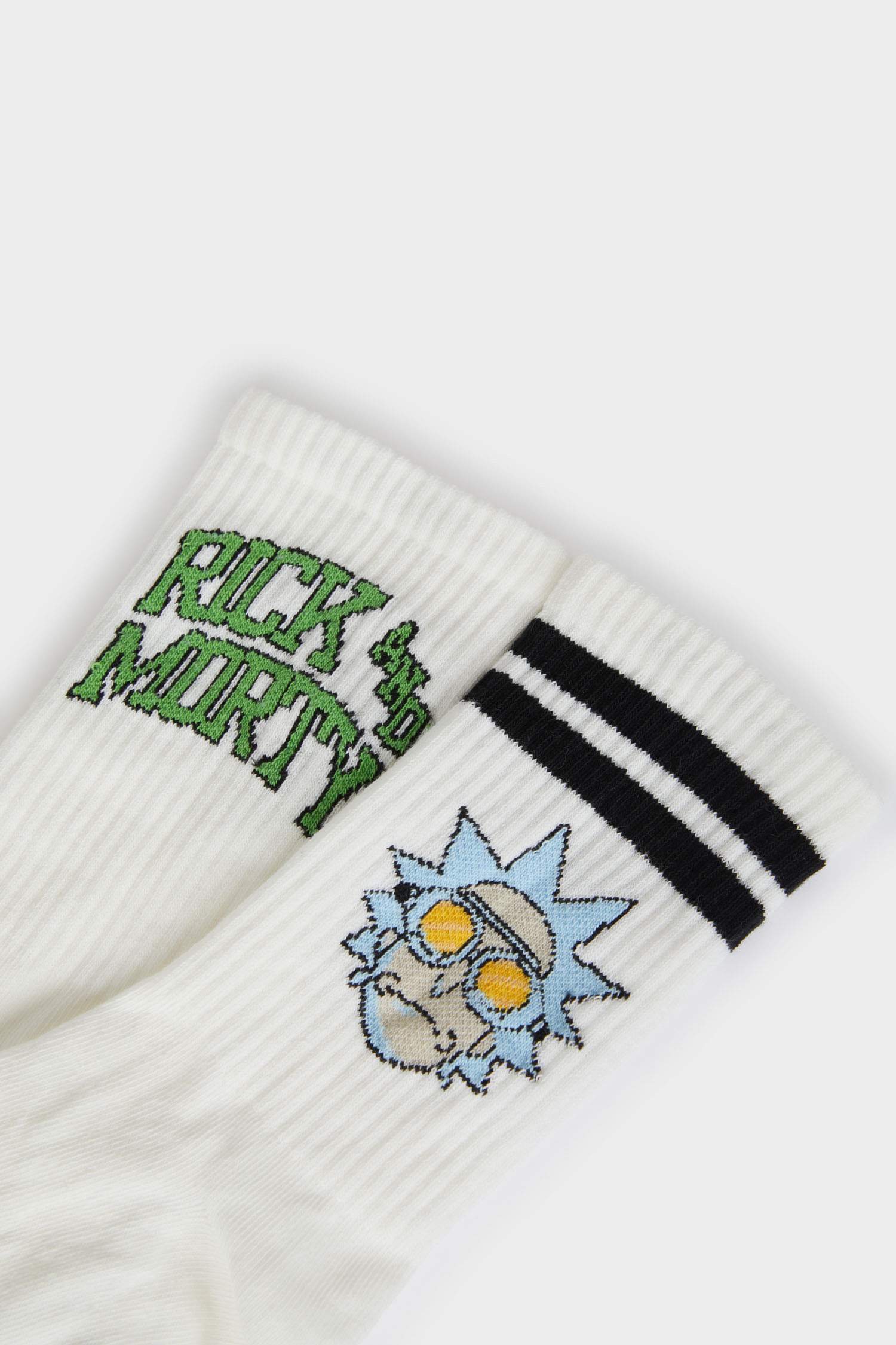 Erkek Rick and Morty 2'li Pamuklu Uzun Çorap