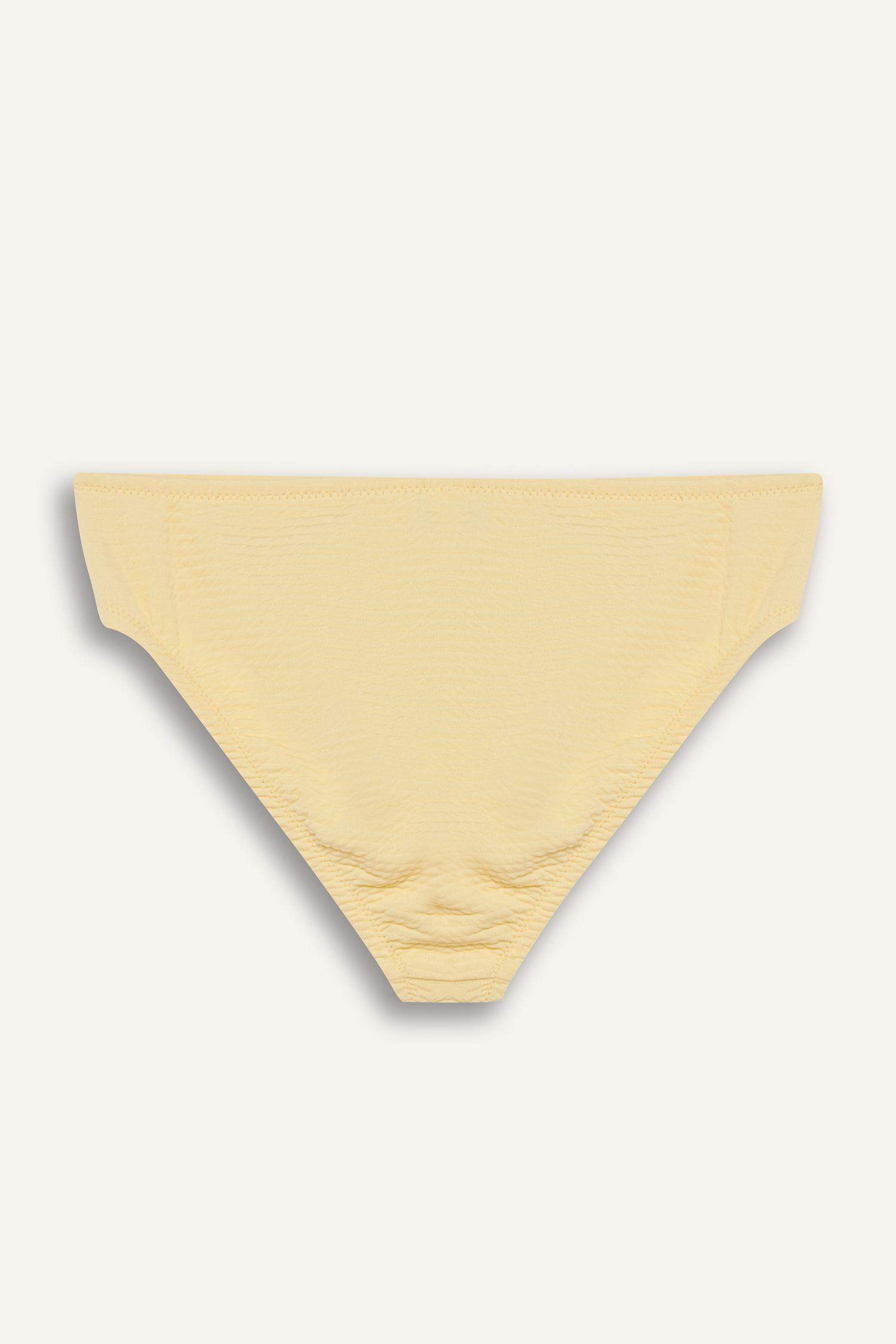 طقم بكيني بناتي أصفر - قطعتين