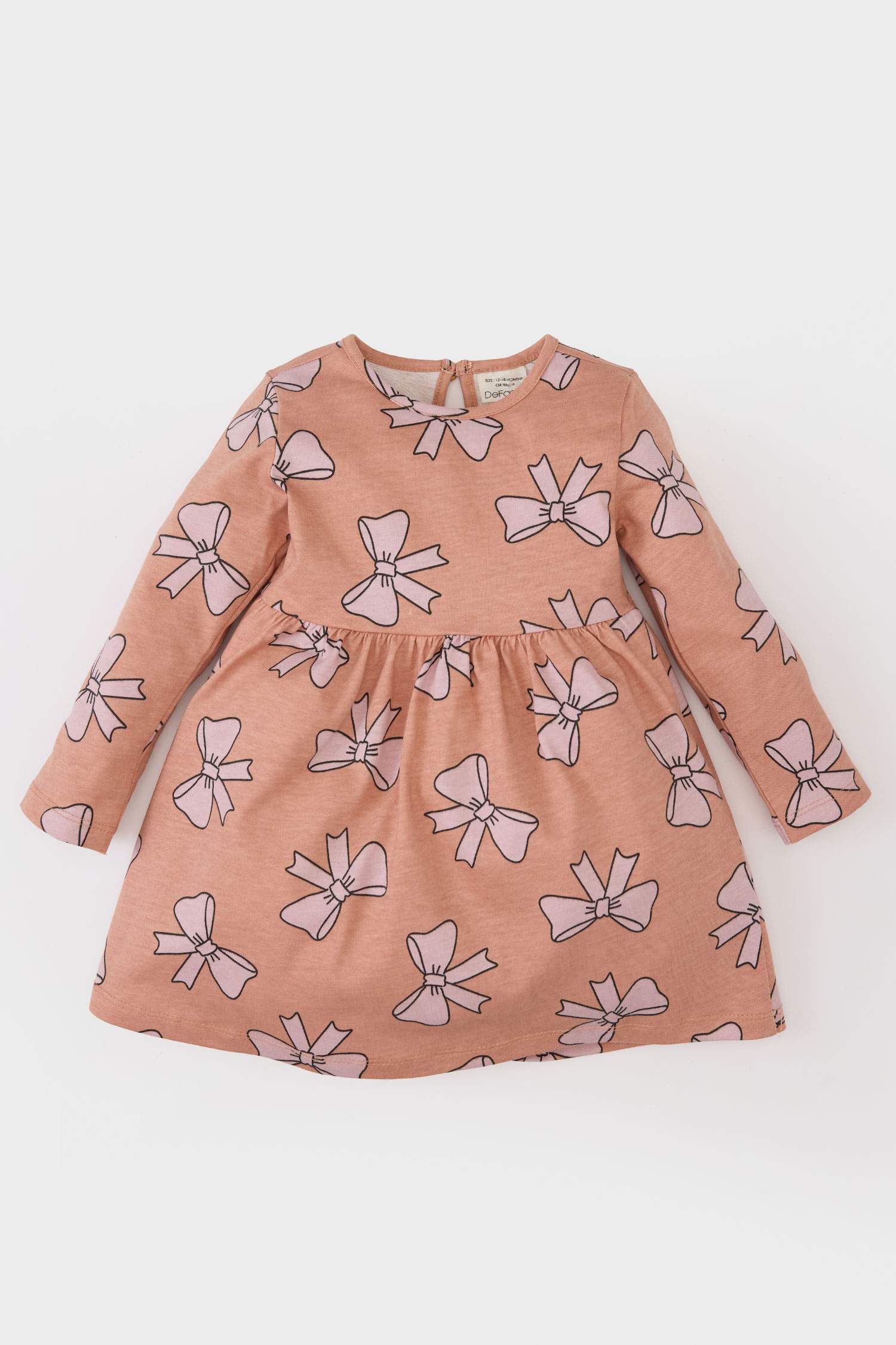 Robe longue à manches longues avec imprimé nœuds pour bébé fille