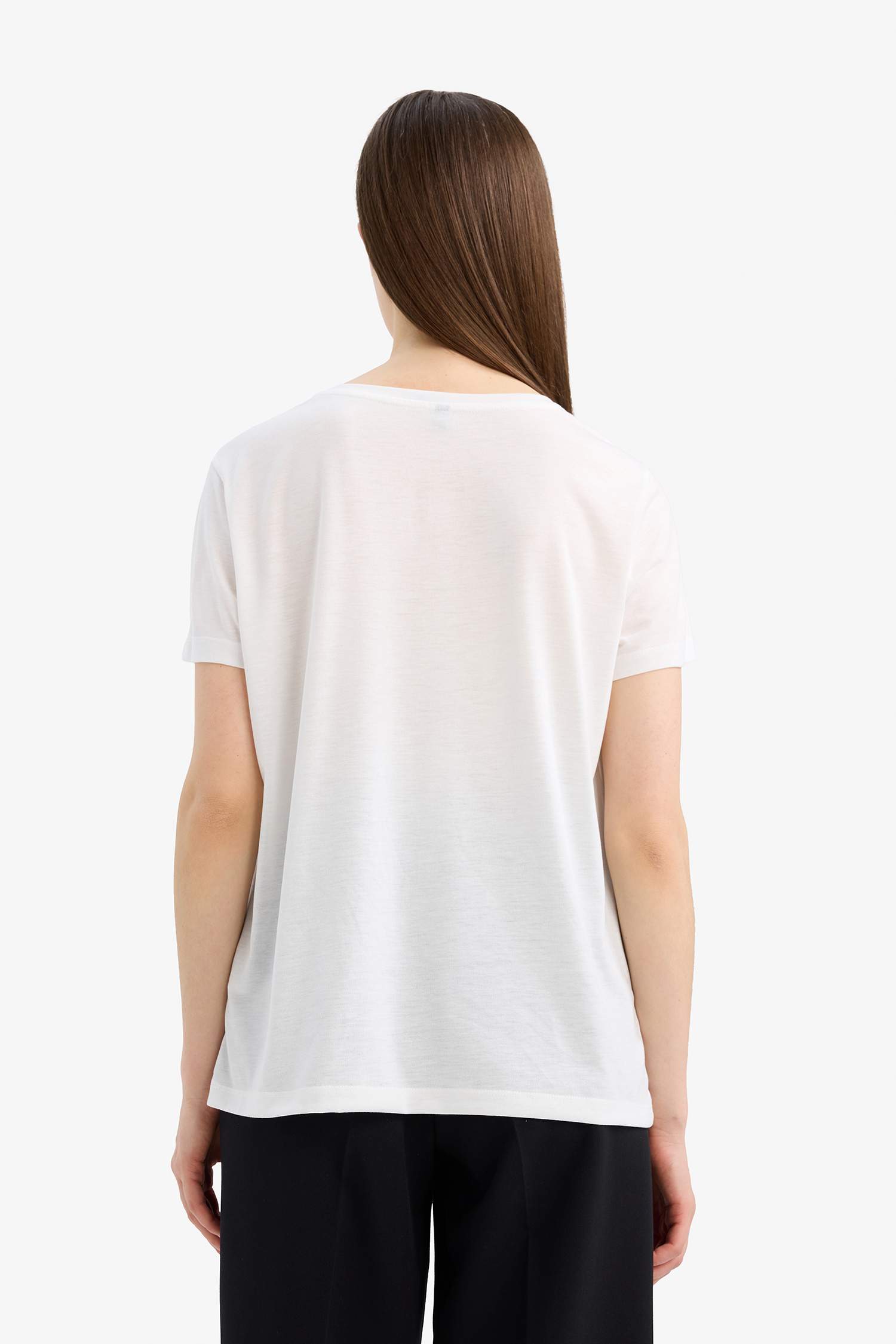 Regular Fit Bisiklet Yaka Baskılı Kısa Kollu Tişört