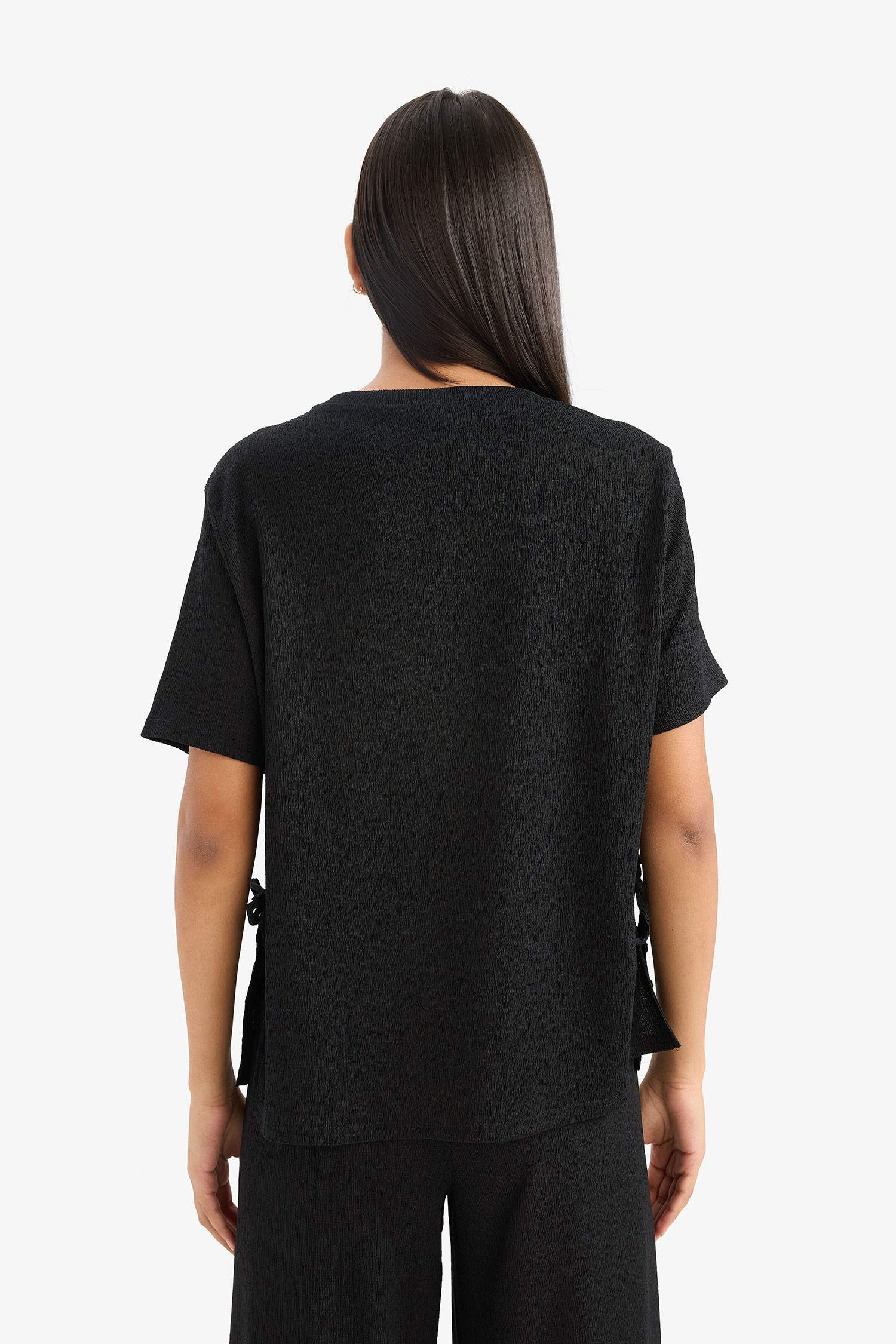 Регулярная посадка футболка с коротким рукавом и круглым вырезом