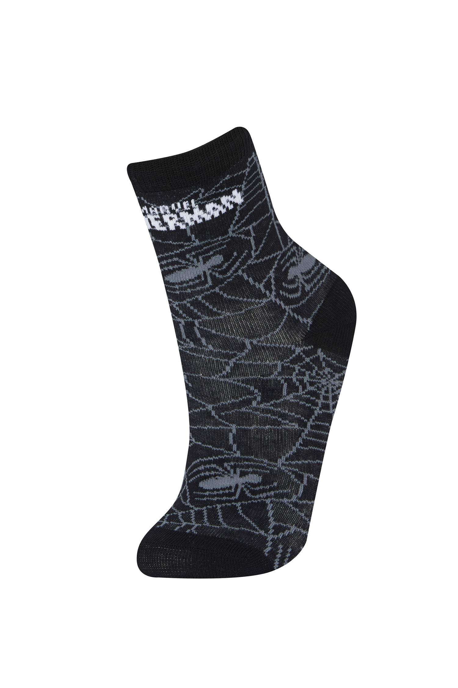 Erkek Çocuk Marvel Spiderman 3'lü Pamuklu Uzun Çorap