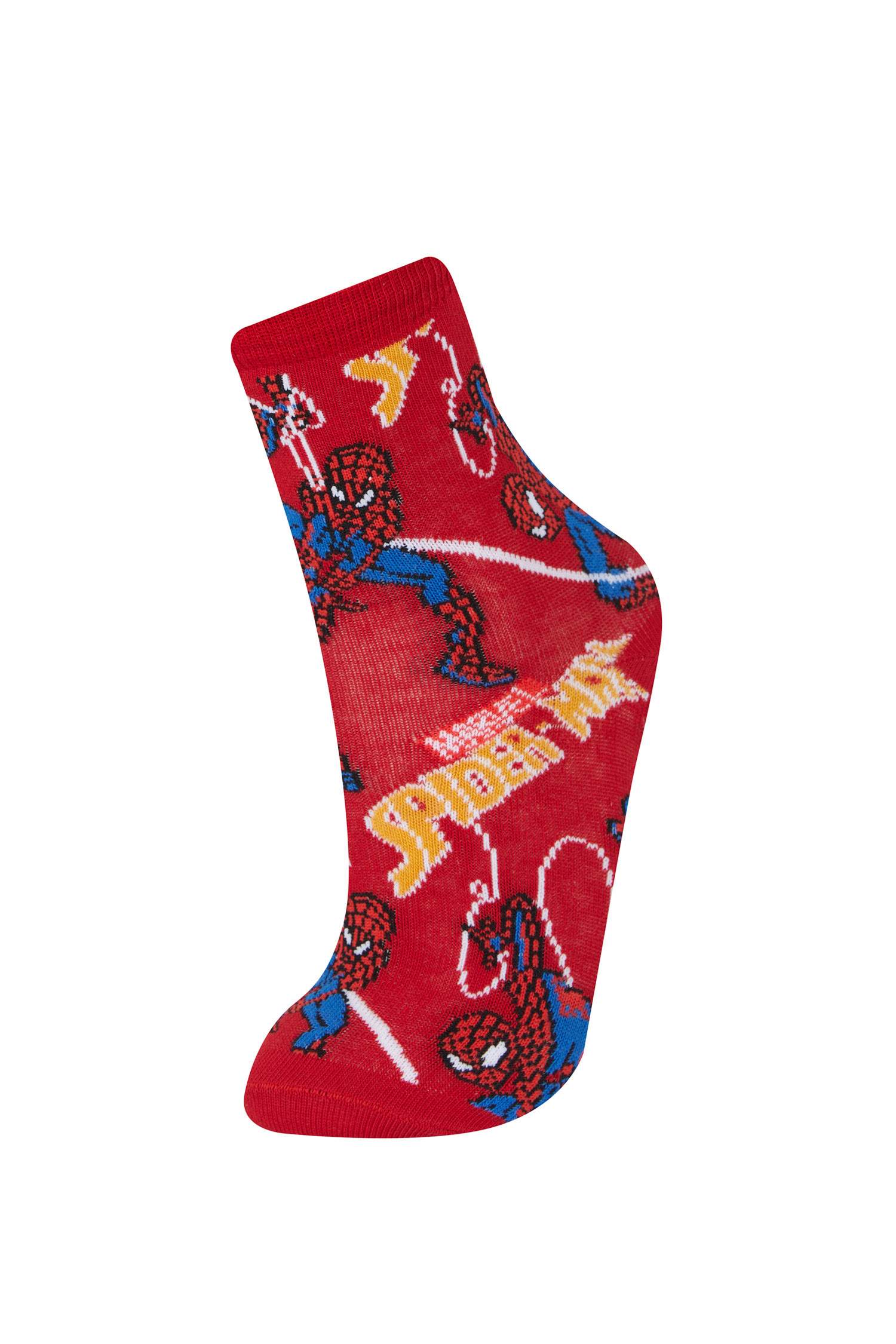 Erkek Çocuk Marvel Spiderman 3'lü Pamuklu Uzun Çorap