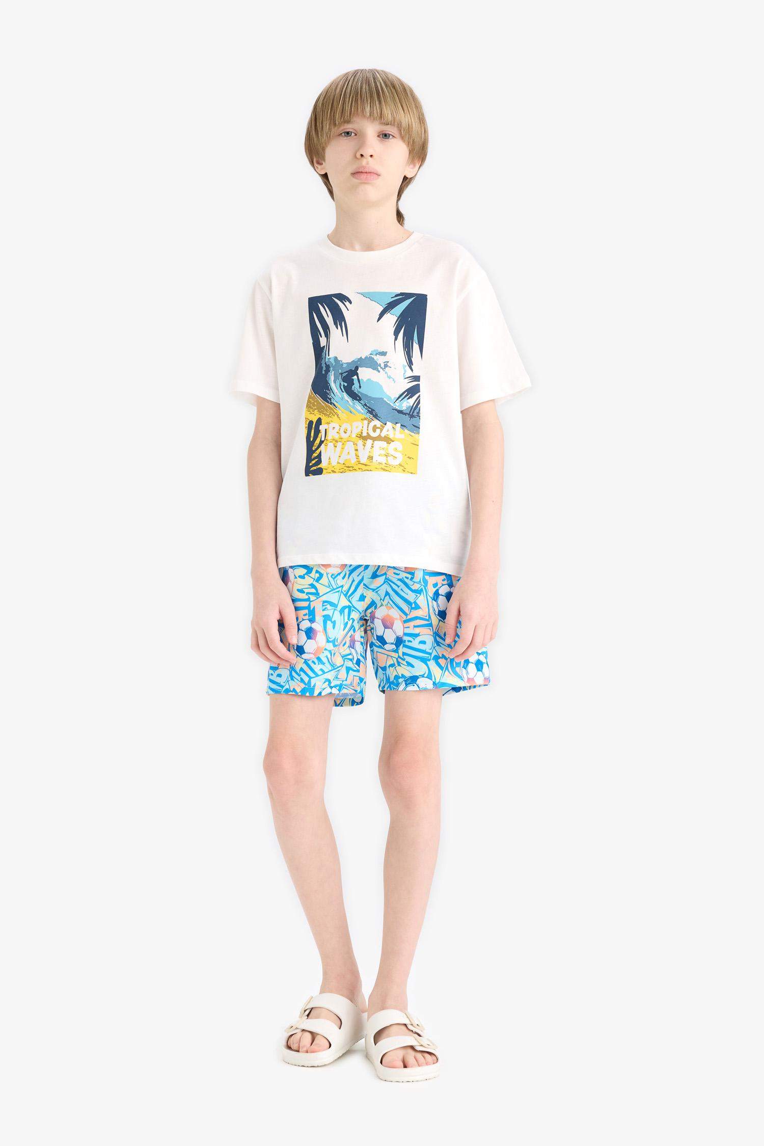 Boy Regular Fit Printed Swim Shorts