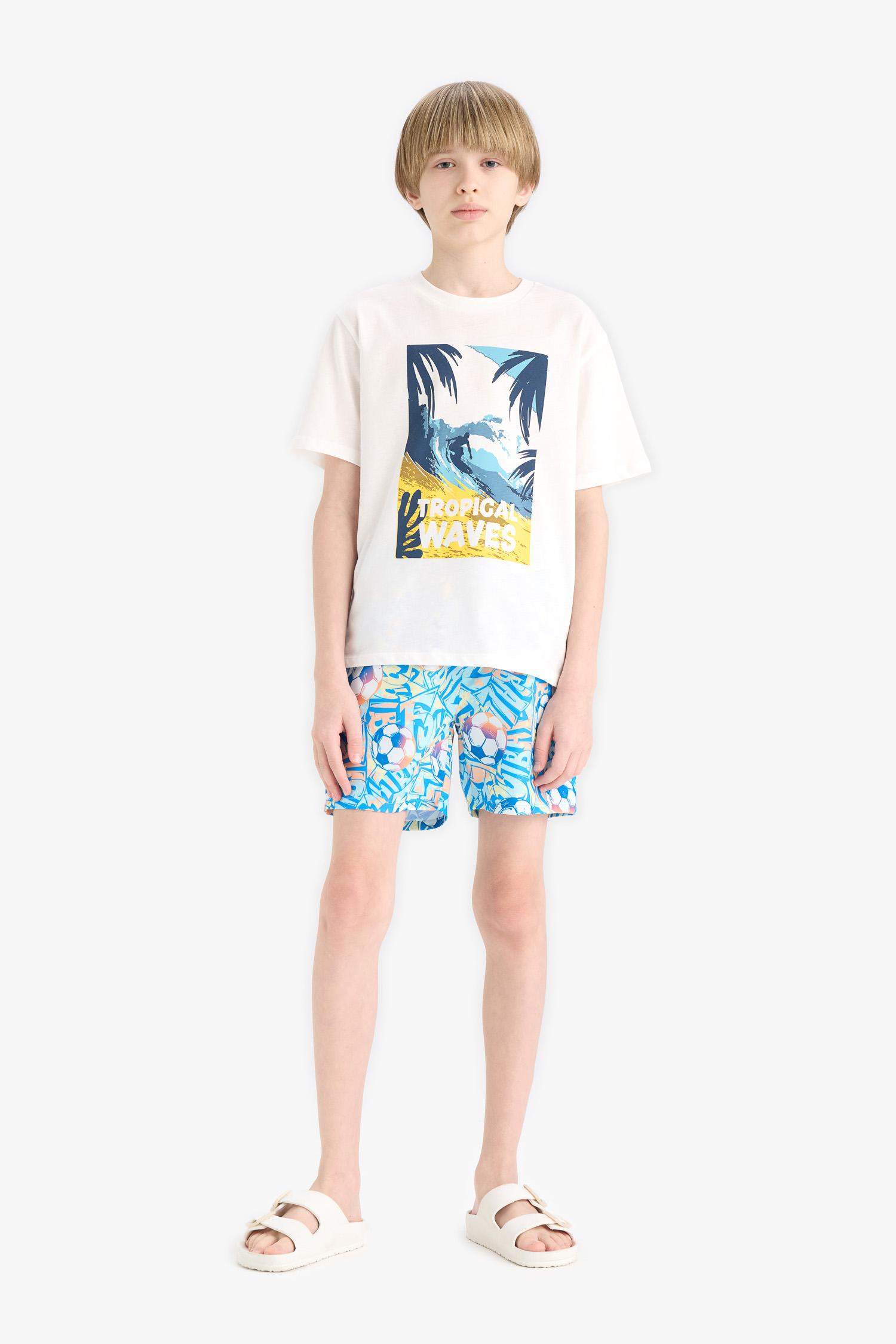 Boy Regular Fit Printed Swim Shorts
