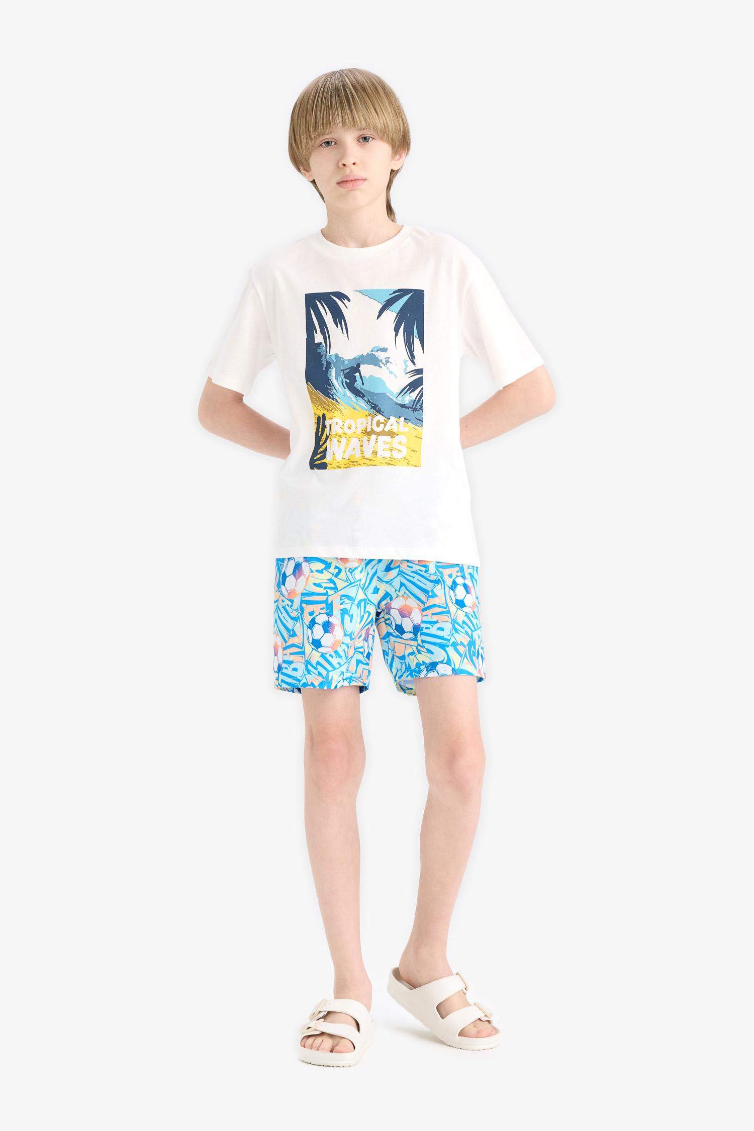 Boy Regular Fit Printed Swim Shorts