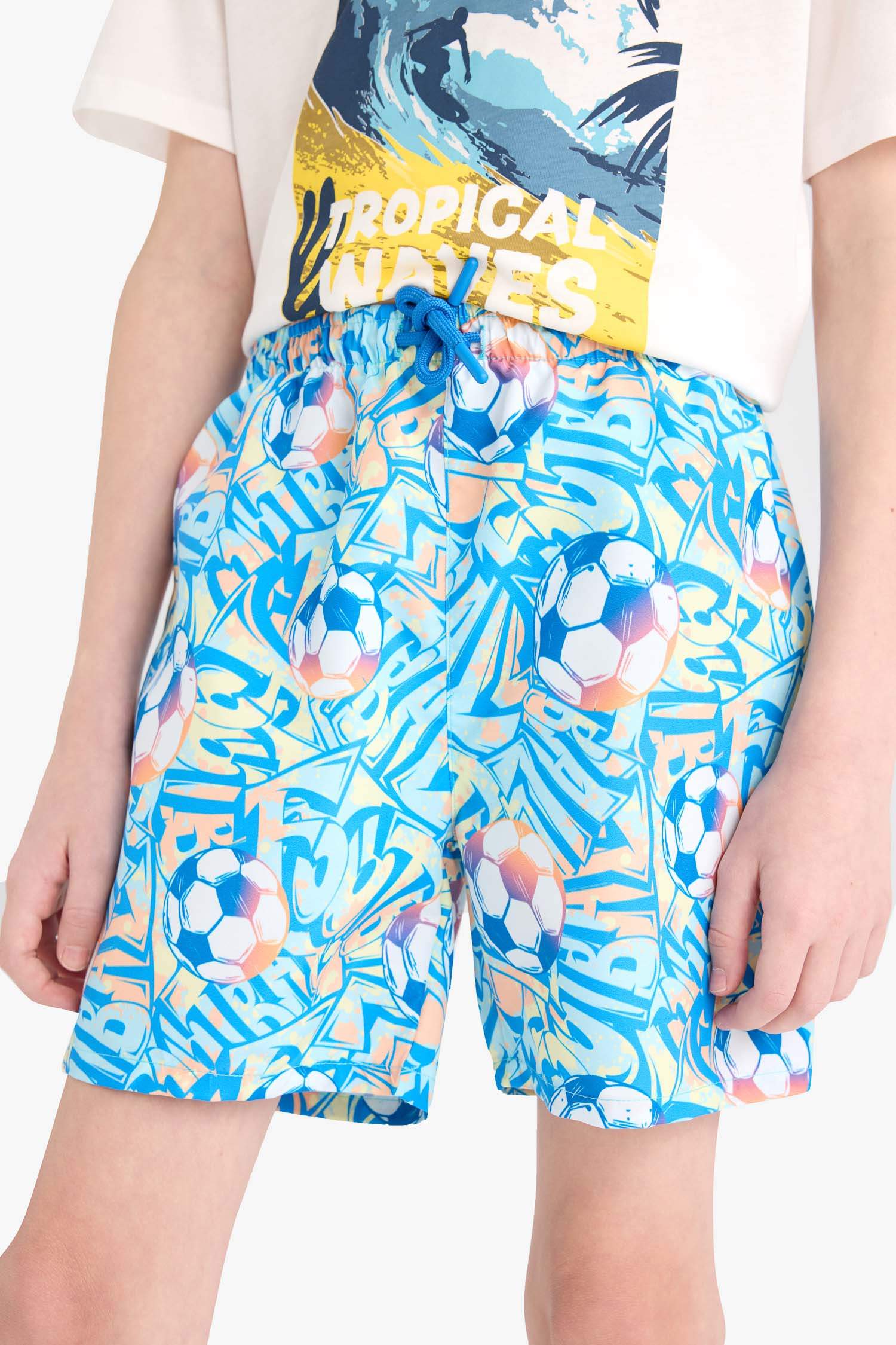 Boy Regular Fit Printed Swim Shorts