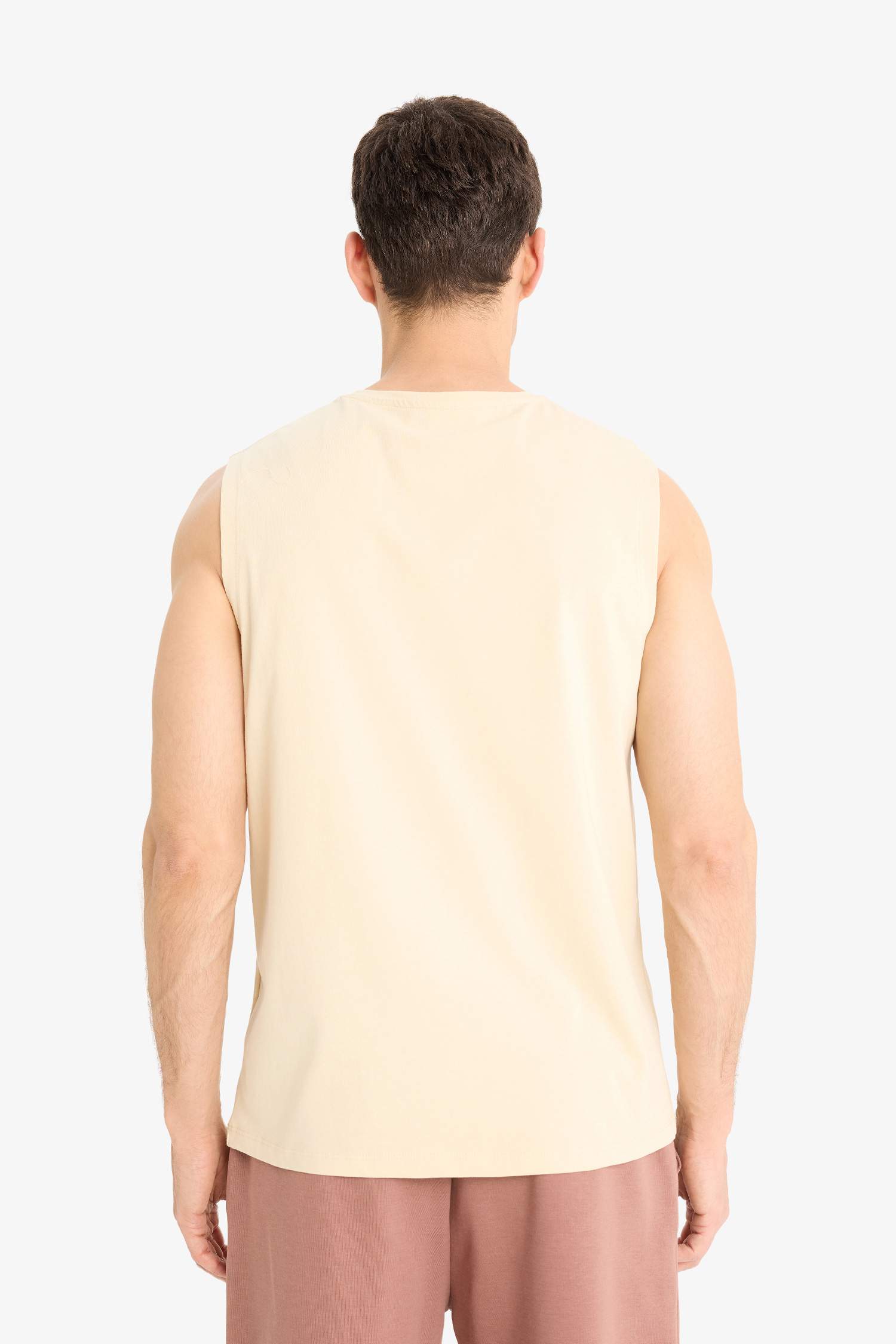 %100 Pamuk Regular Fit Baskılı Bisiklet Yaka Atlet