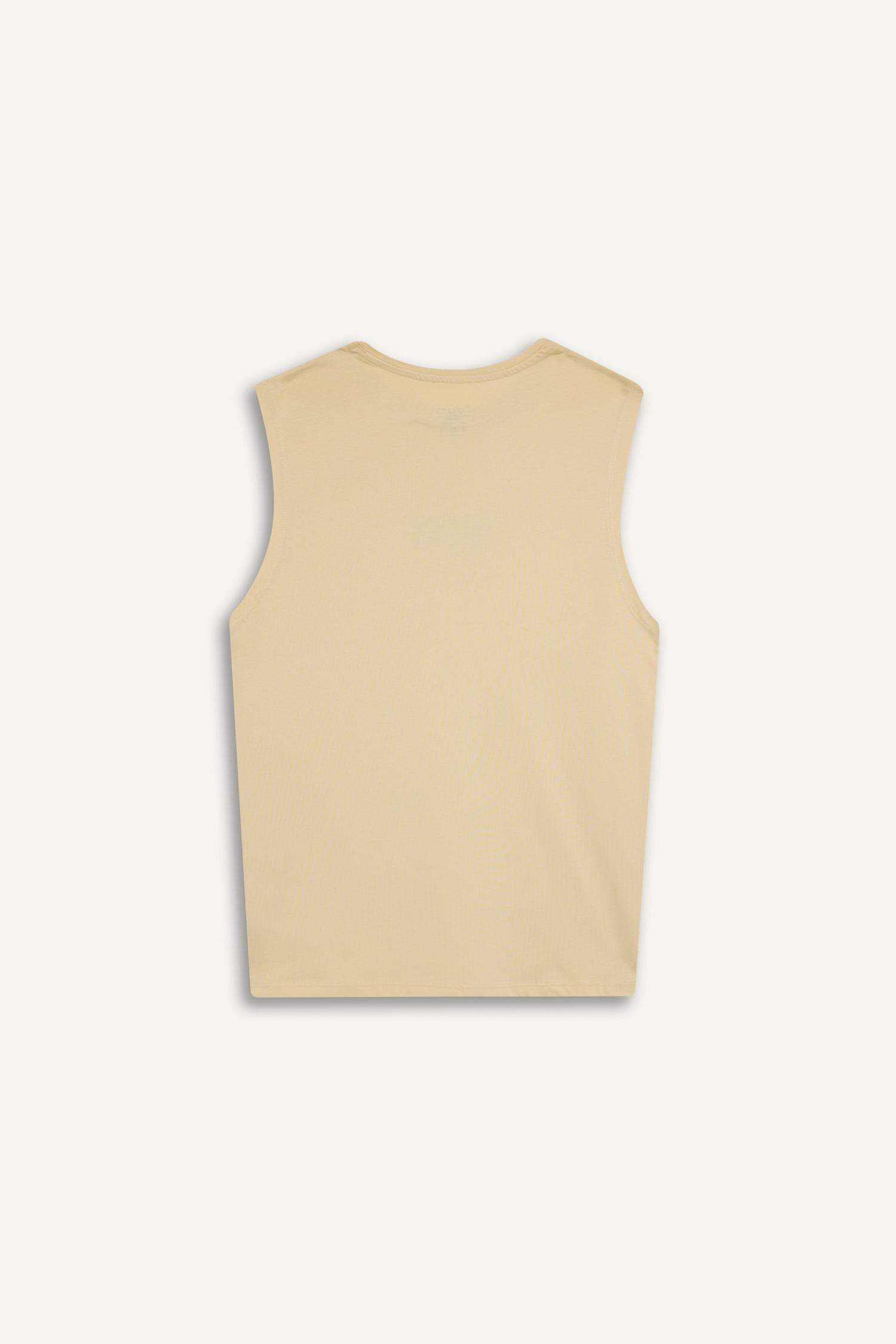 %100 Pamuk Regular Fit Baskılı Bisiklet Yaka Atlet