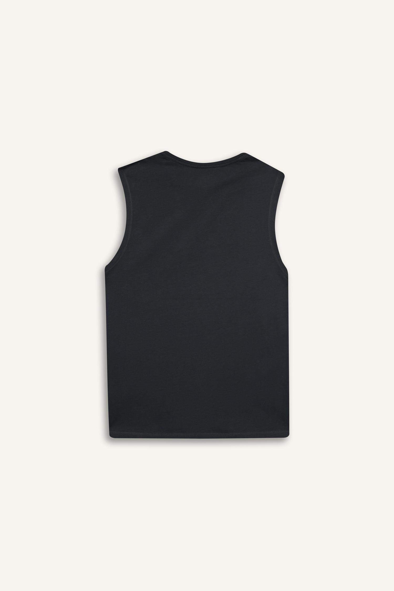 %100 Pamuk Regular Fit Baskılı Bisiklet Yaka Atlet