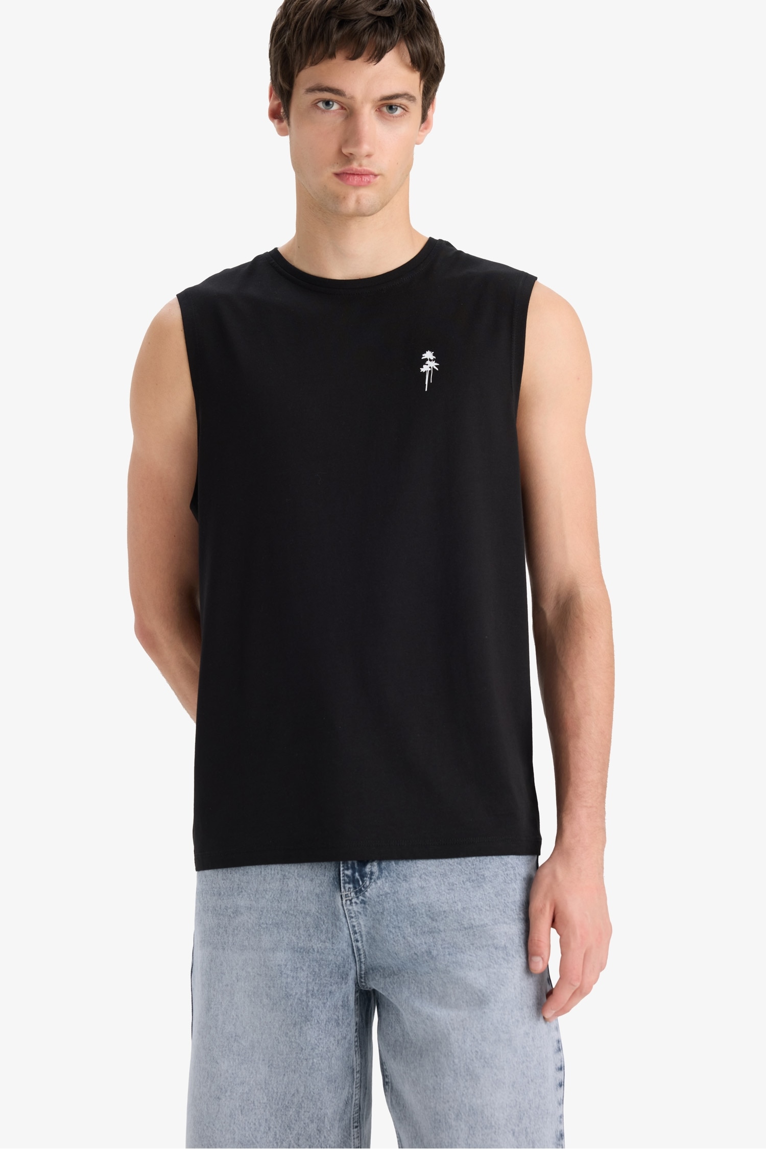 Regular Fit Baskılı Bisiklet Yaka Atlet