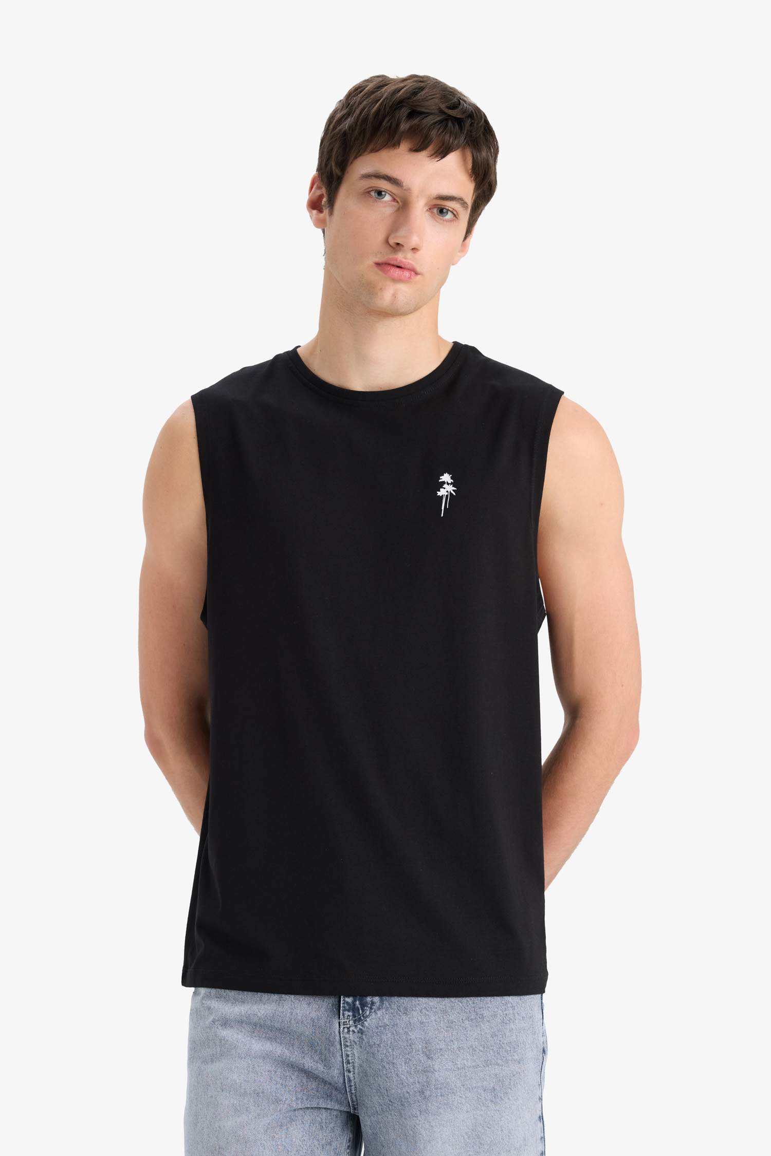 Regular Fit Baskılı Bisiklet Yaka Atlet