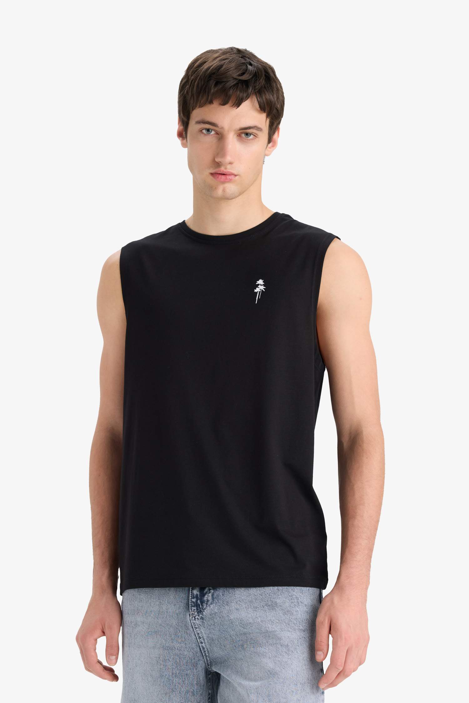 Regular Fit Baskılı Bisiklet Yaka Atlet