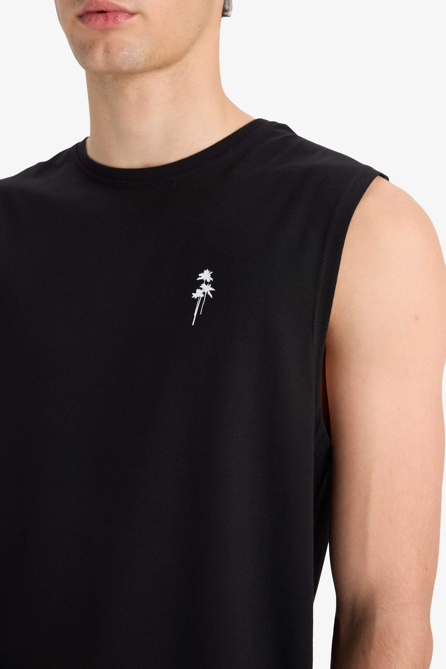 Regular Fit Baskılı Bisiklet Yaka Atlet