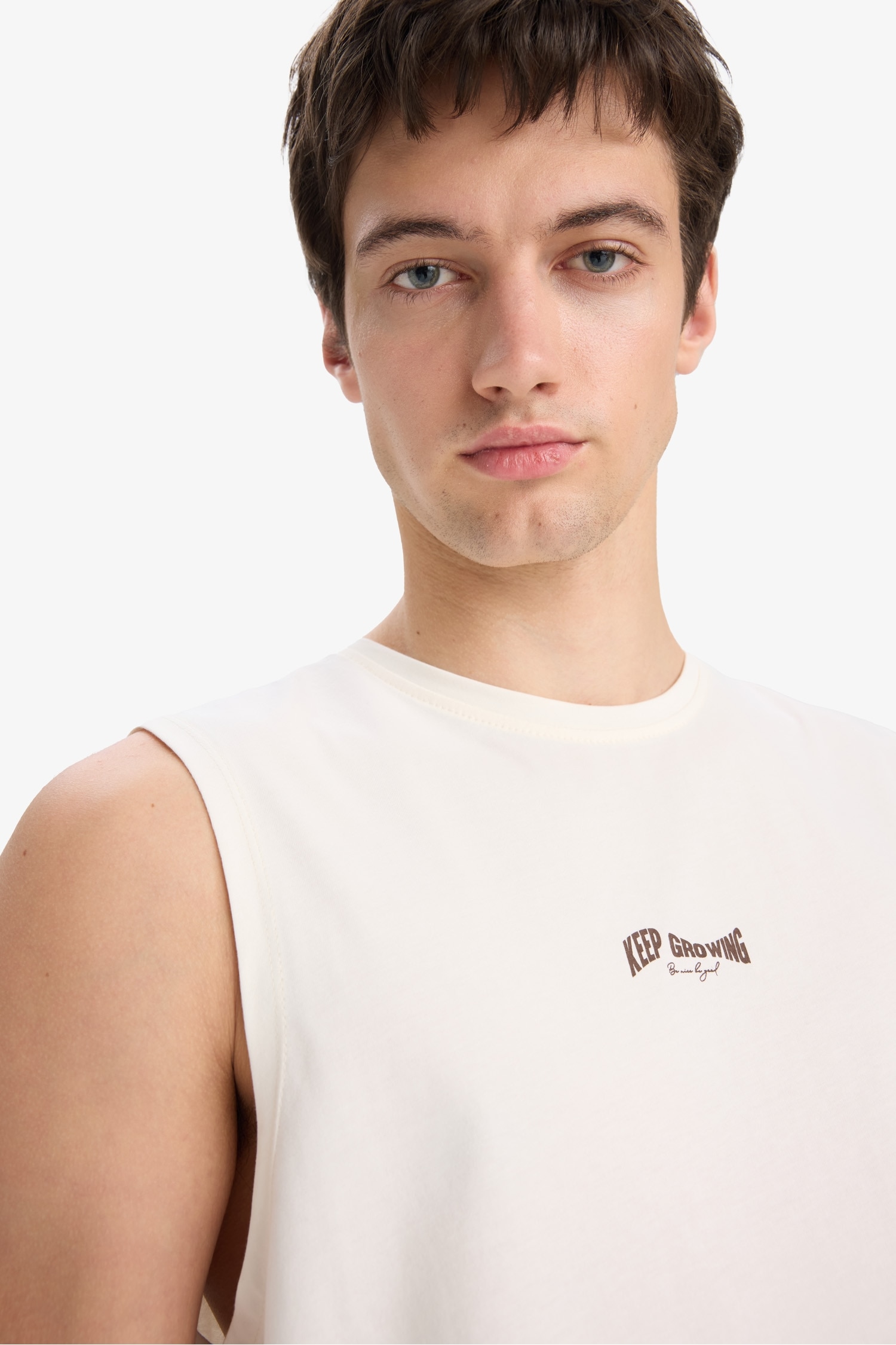 %100 Pamuk Regular Fit Baskılı Bisiklet Yaka Atlet