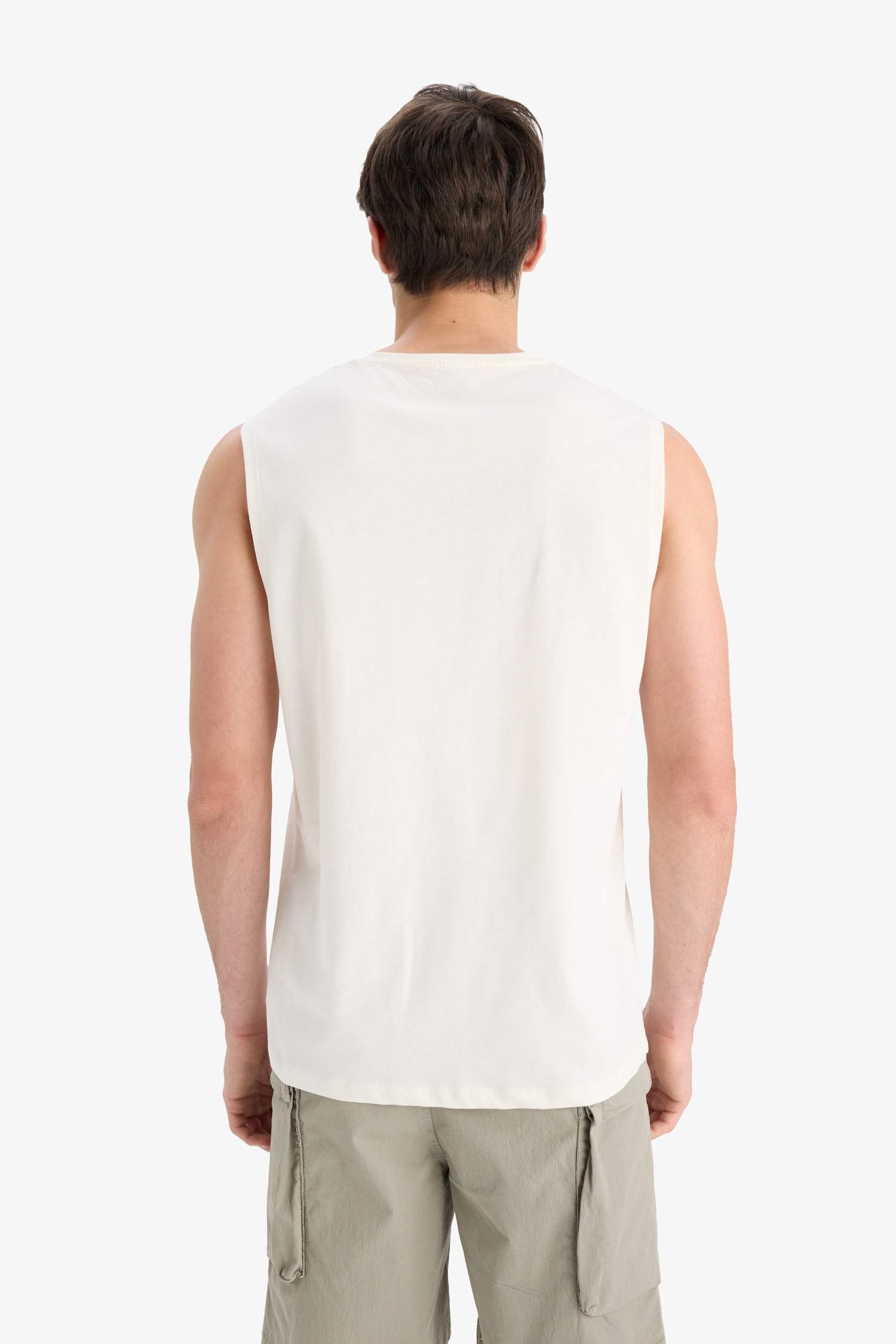 %100 Pamuk Regular Fit Baskılı Bisiklet Yaka Atlet