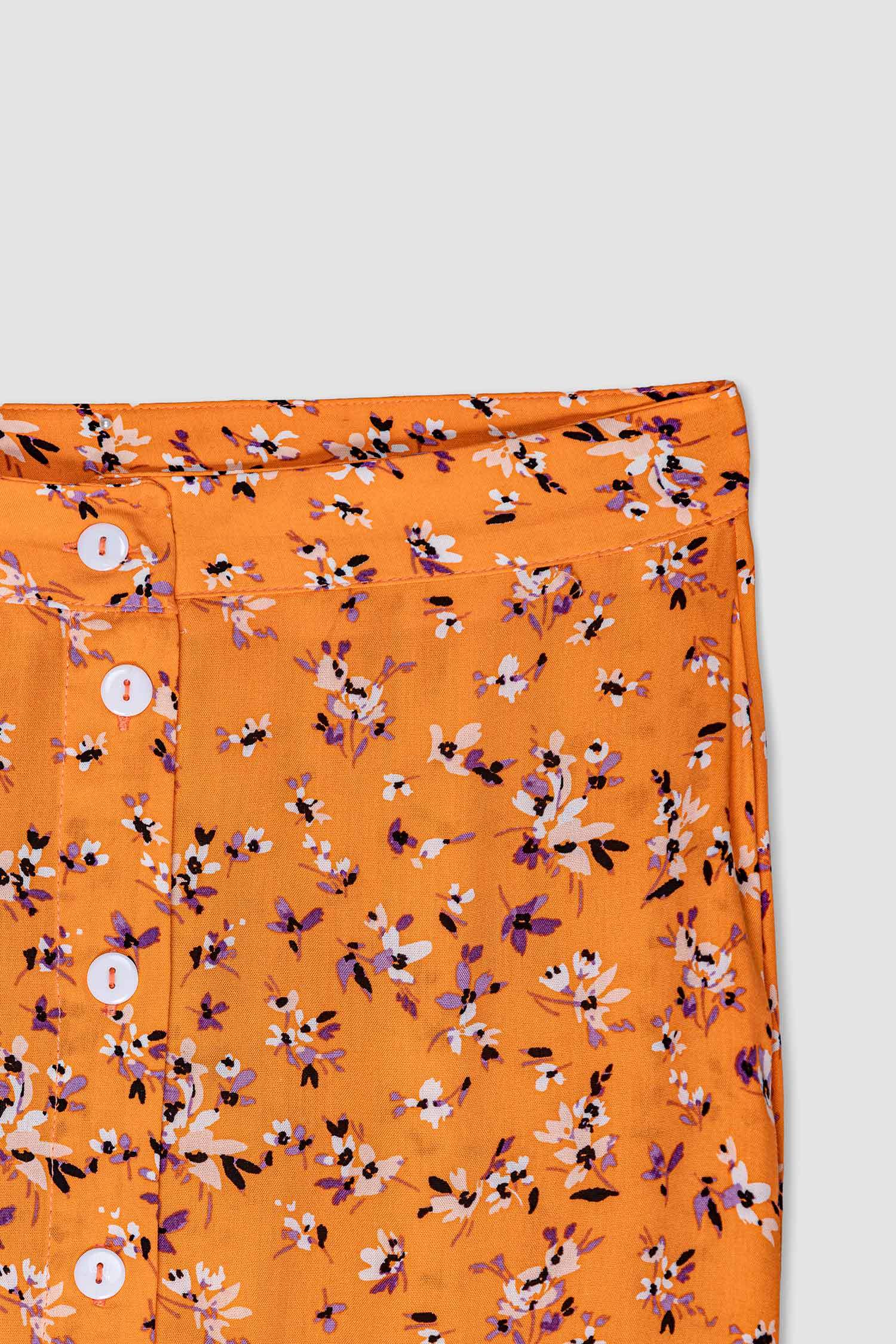 A Line Floral Midi Skirt