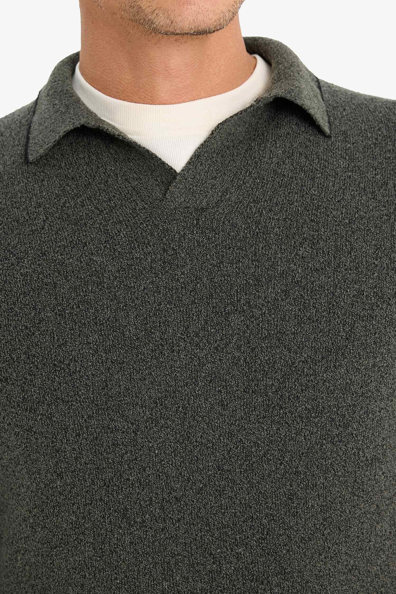 Standart Fit Polo Yaka Triko Kazak