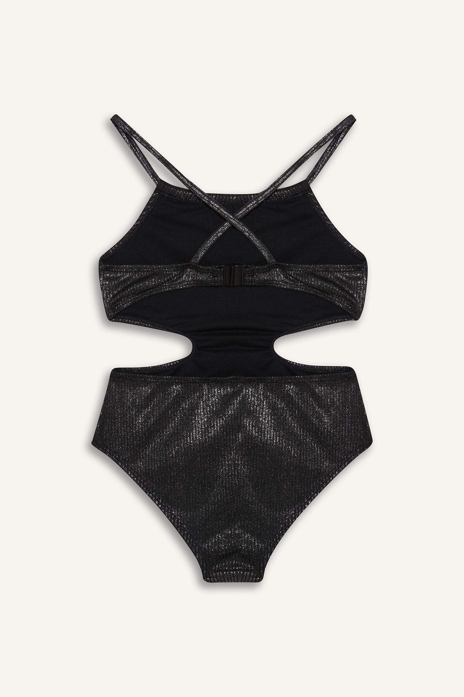 مايو بنات من قماش لامع