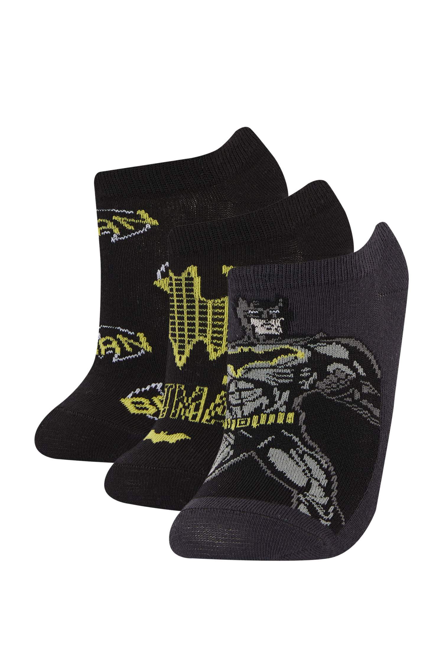 Erkek Çocuk Batman 3'lü Pamuklu Patik Çorap