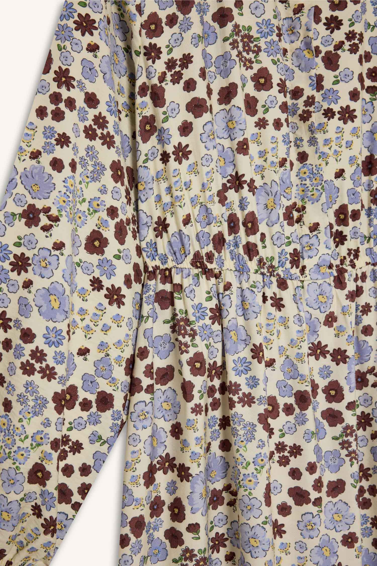 فستان طويل محجبات مطبوع ردن طويل وياخة قميص