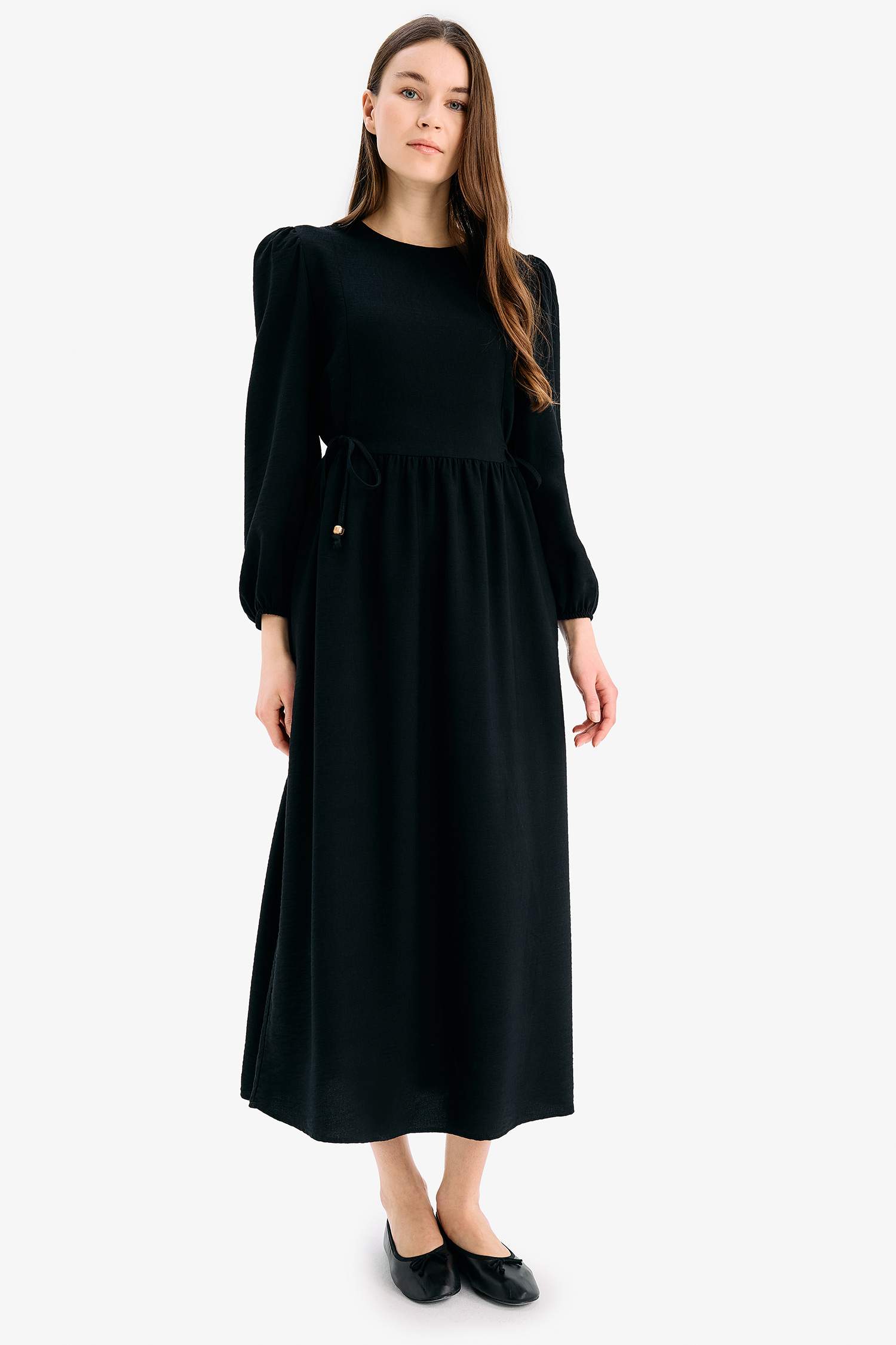 فستان طويل ايروبين قصة عادية بياخة مستديرة