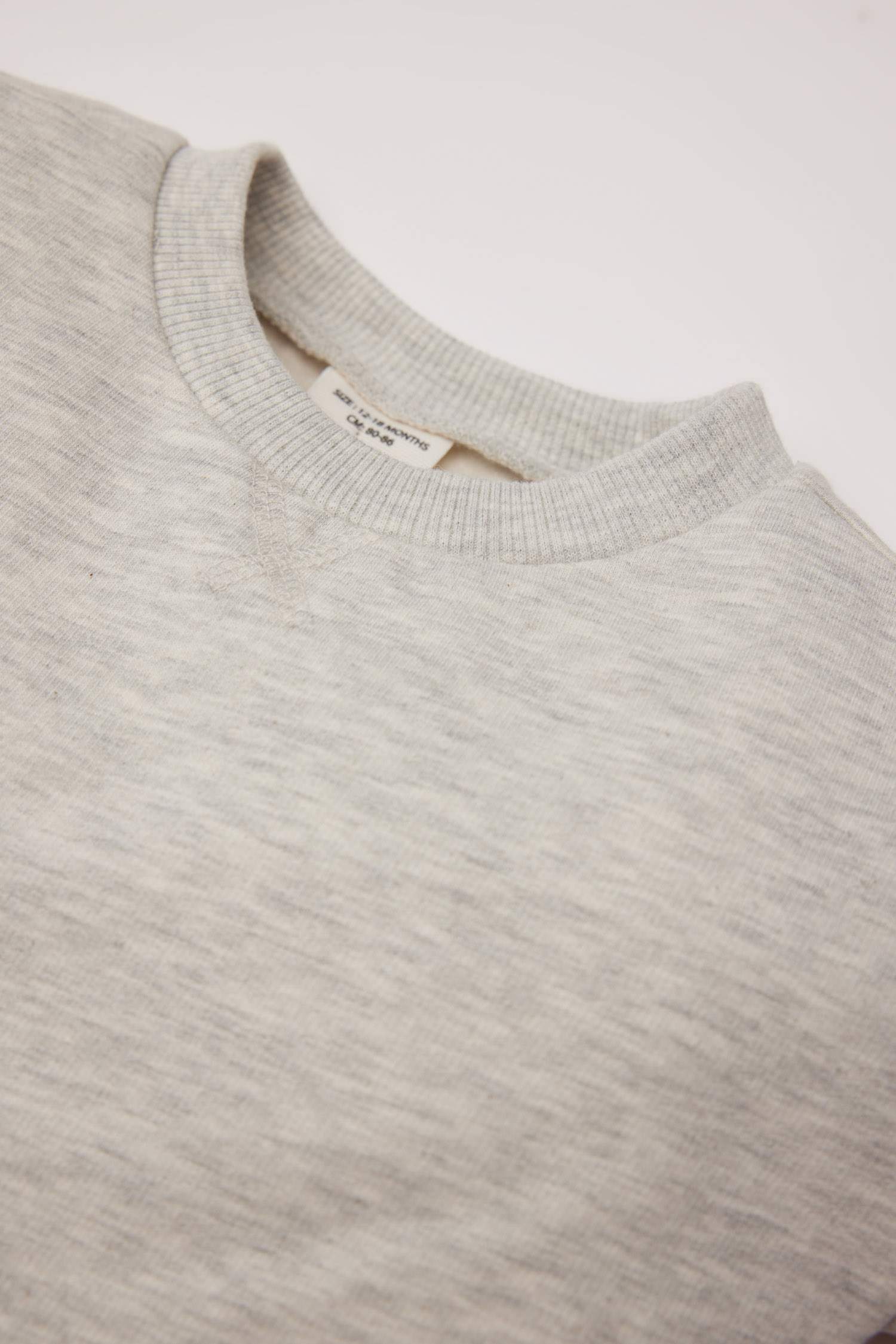 Baby Boy Crew Neck Soft Fluffy Basic Sweatshirt