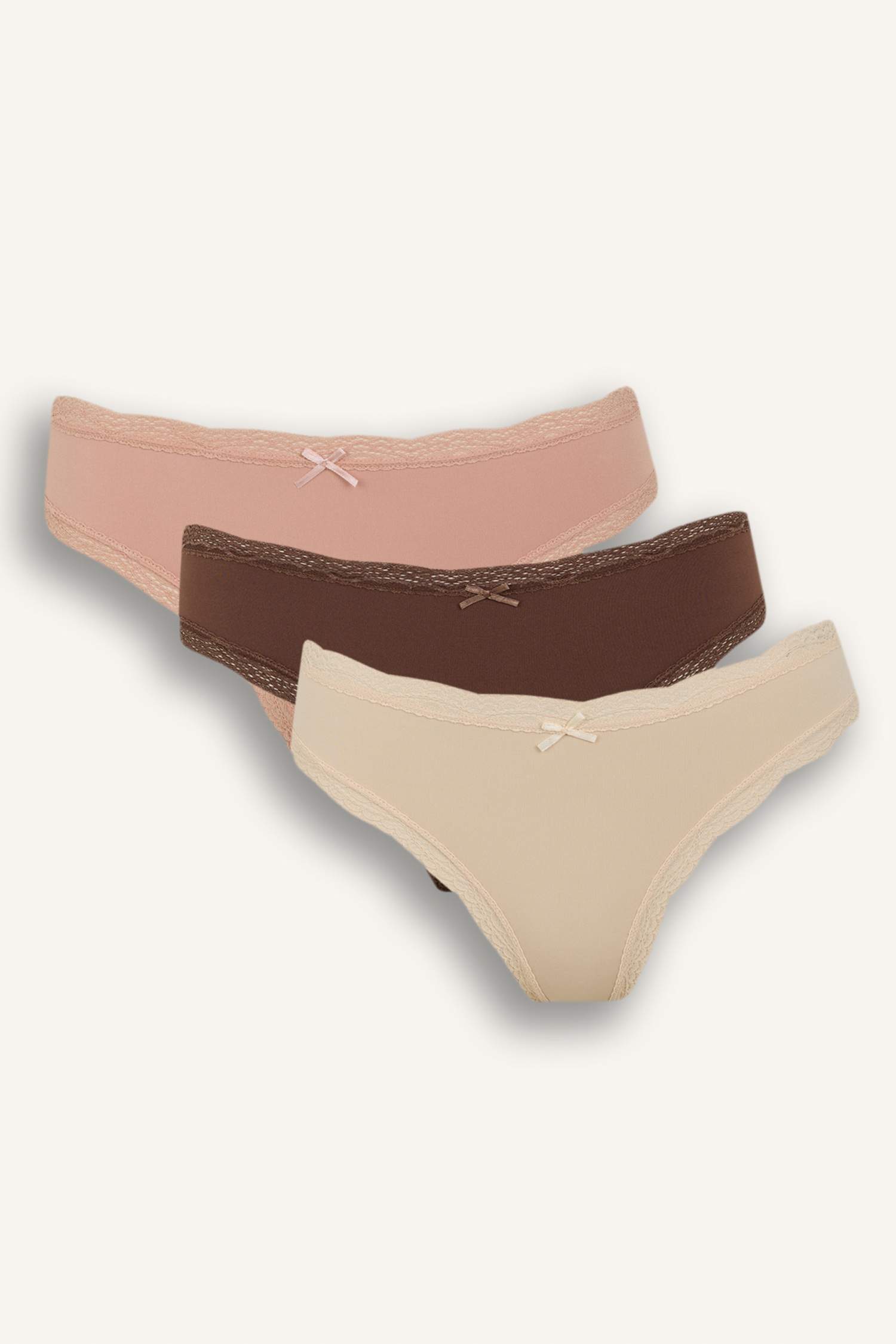 Fall in Love Lace Detailed Micro 3 Piece Slip Panties