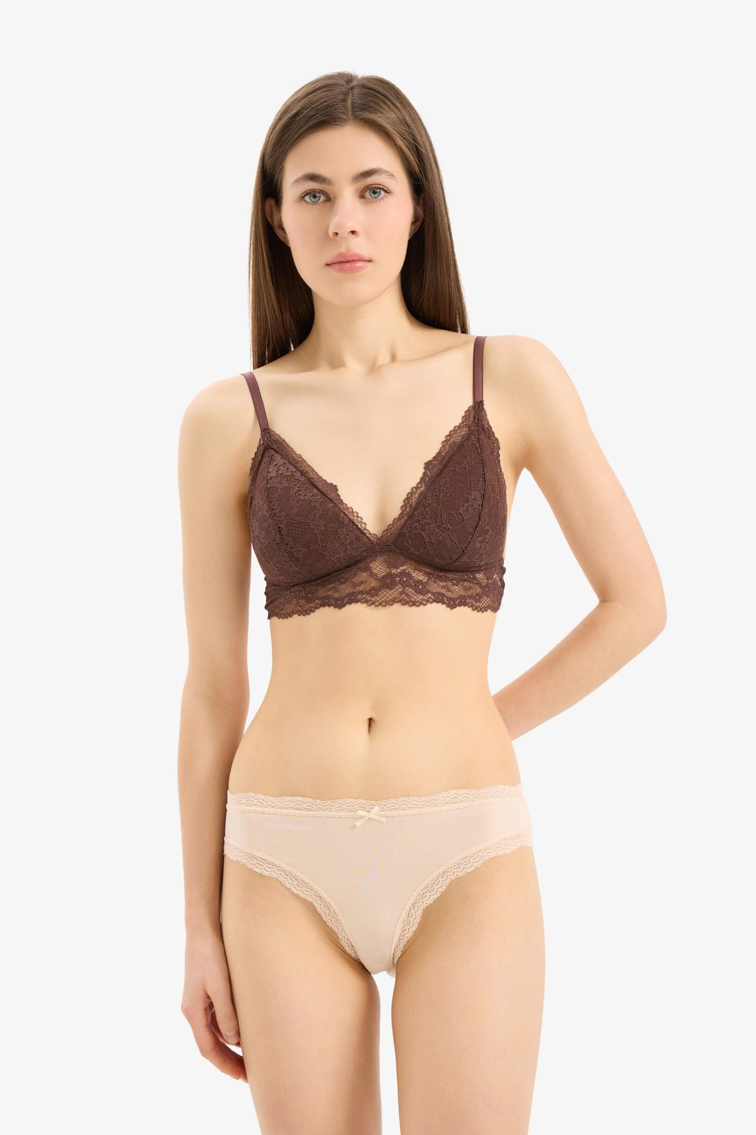 Fall in Love Lace Detailed Micro 3 Piece Slip Panties