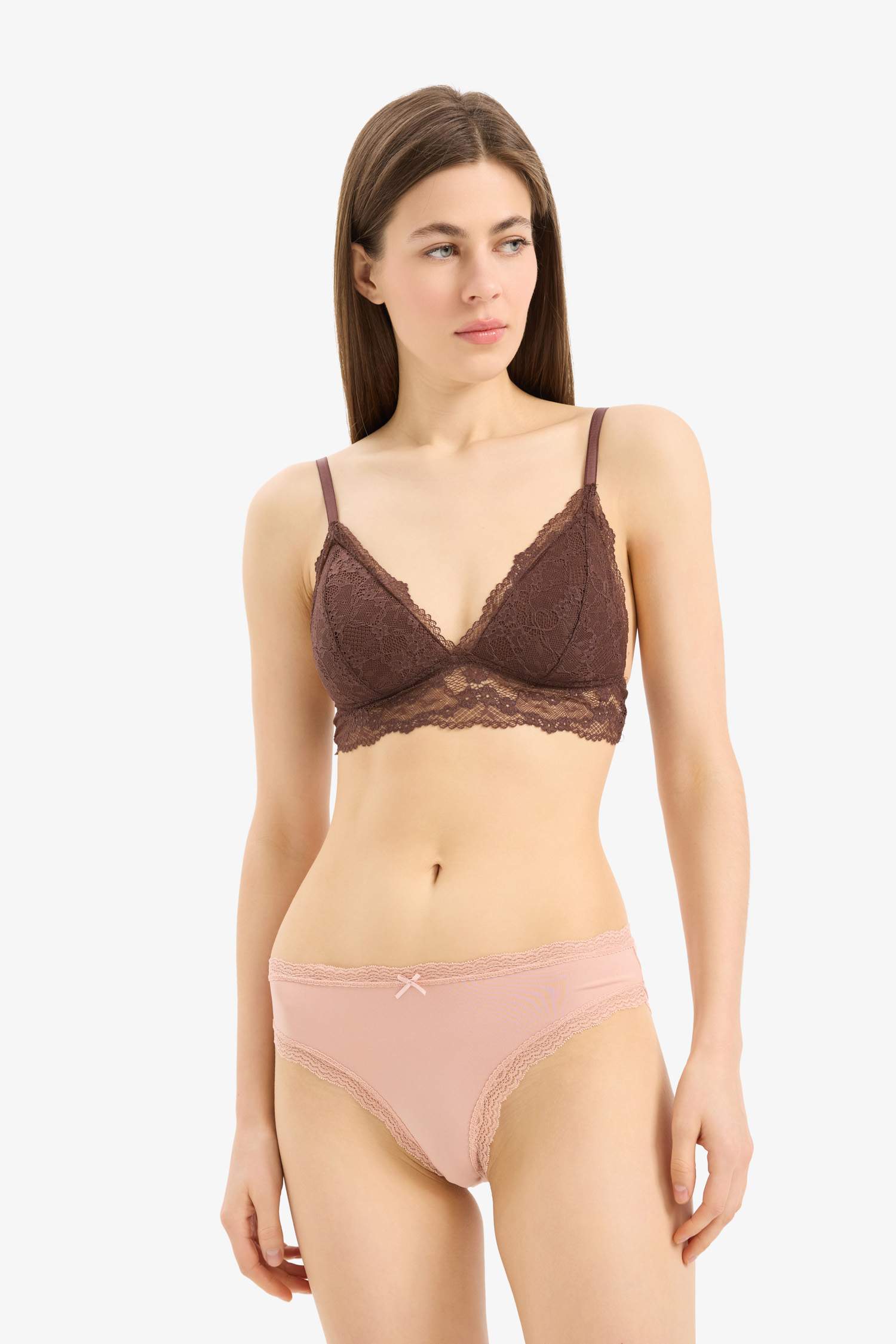 Fall in Love Lace Detailed Micro 3 Piece Slip Panties