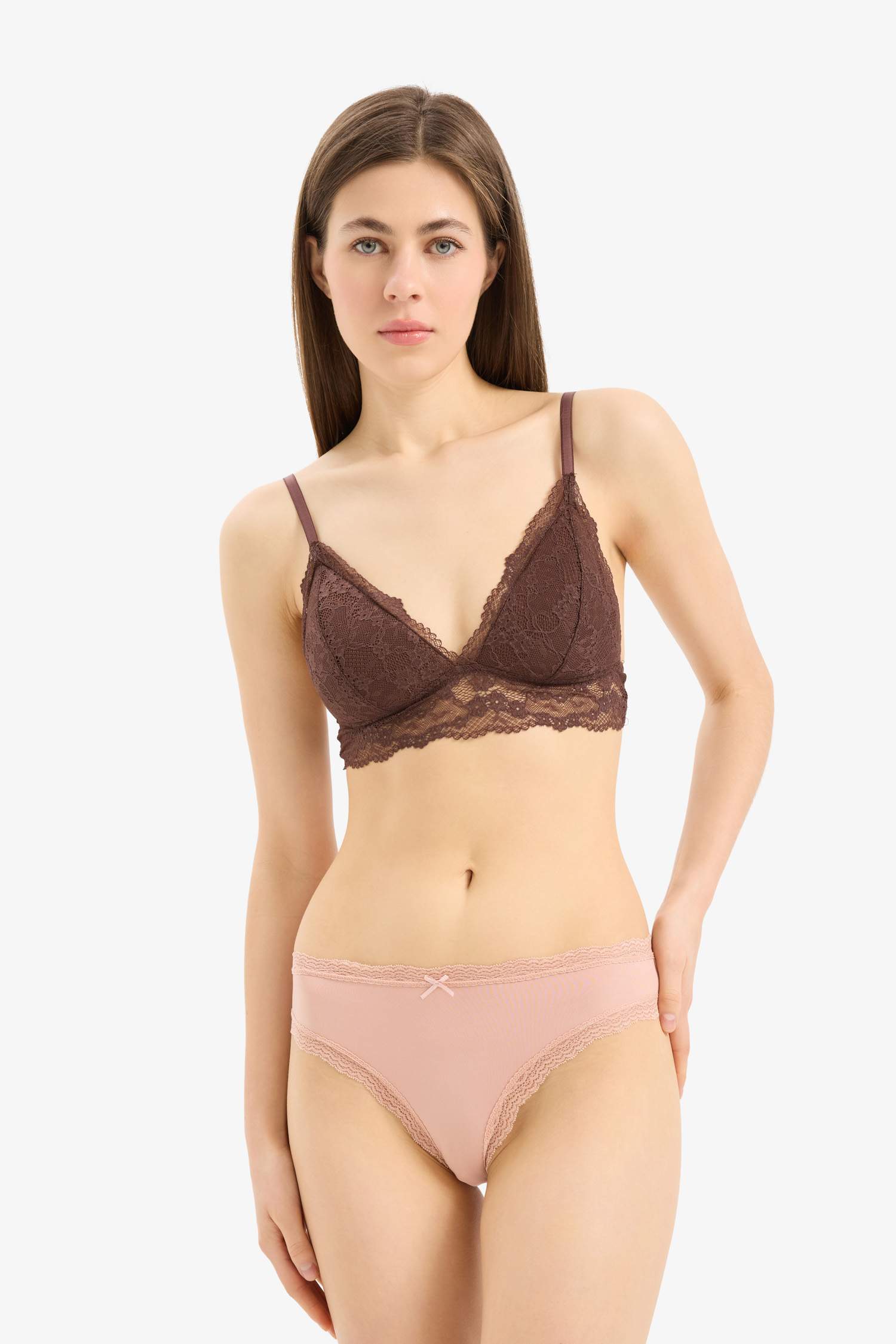 Fall in Love Lace Detailed Micro 3 Piece Slip Panties