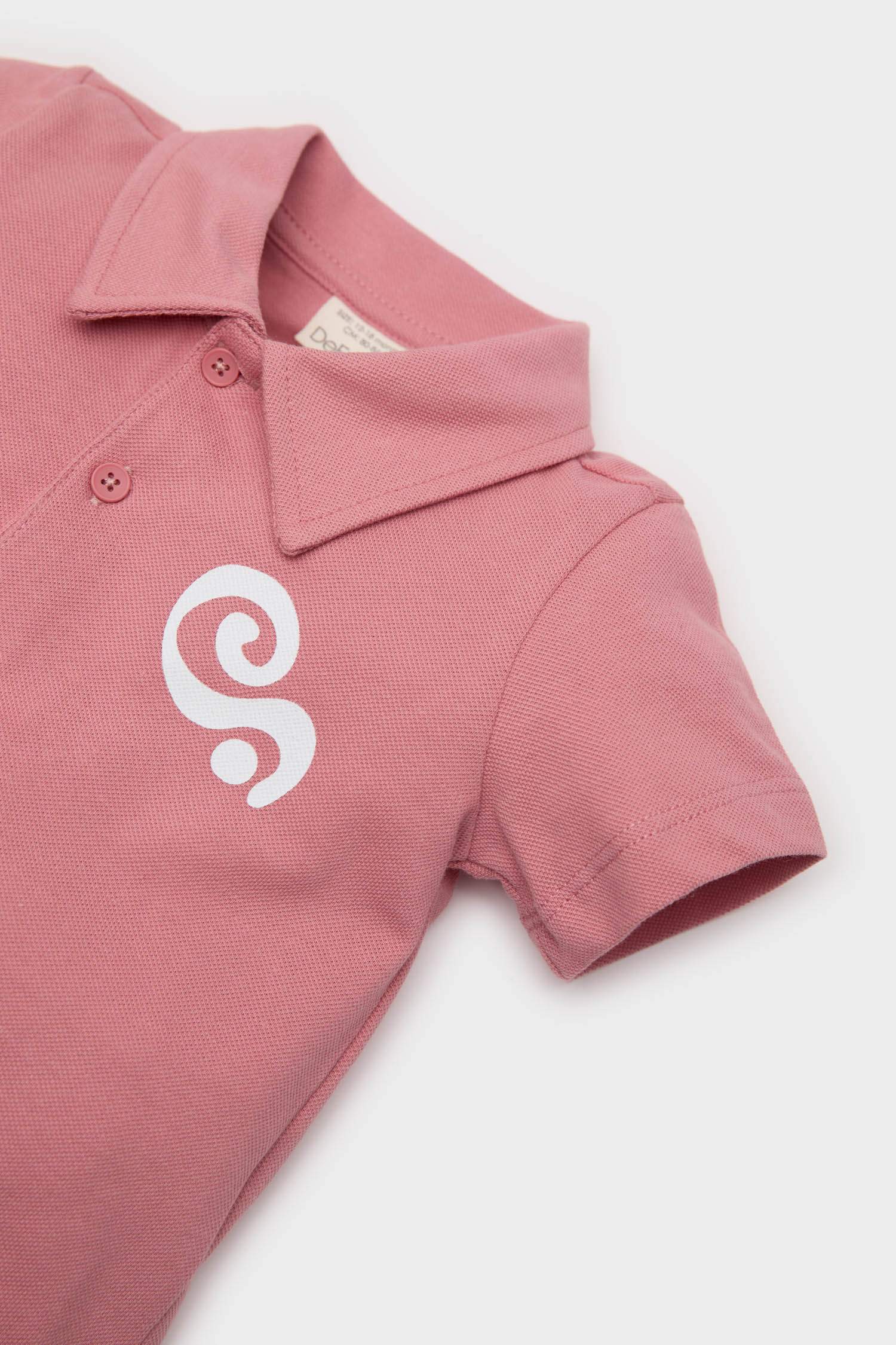 Поло для младенца с принтом и коротким рукавом из пике