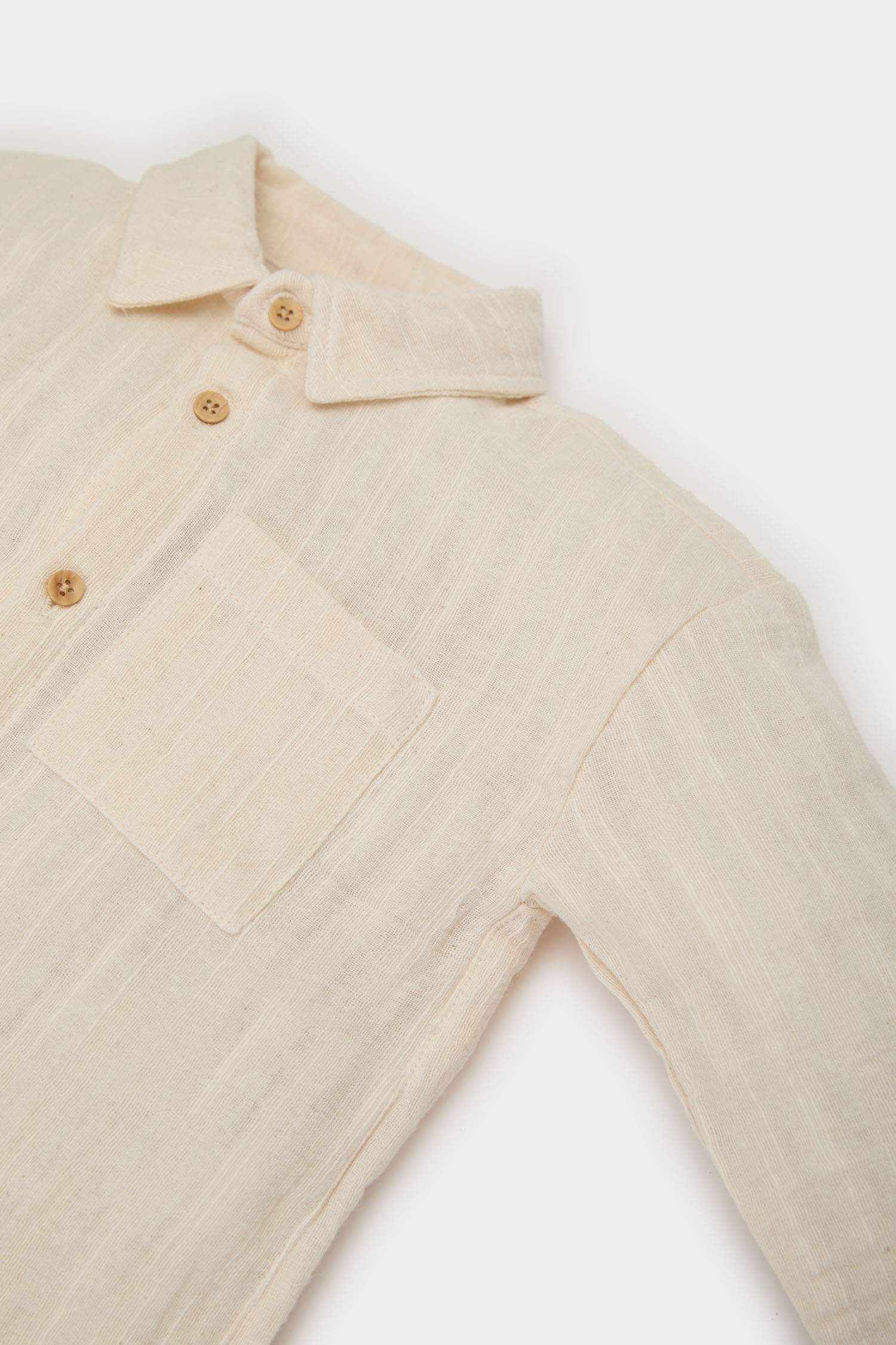 Erkek Bebek 2'li Takım Uzun Kollu Gömlek Beli Lastikli Pantolon