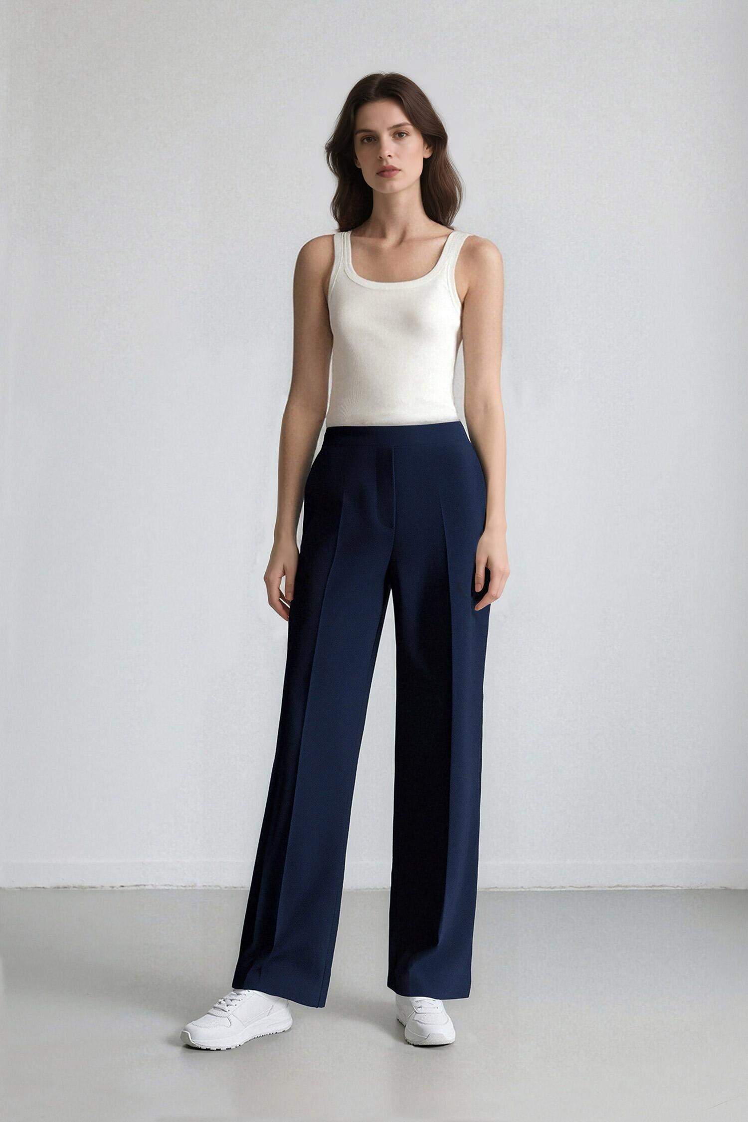 Wide Leg Geniş Paça Yüksek Bel Düz Paça Kumaş Pantolon