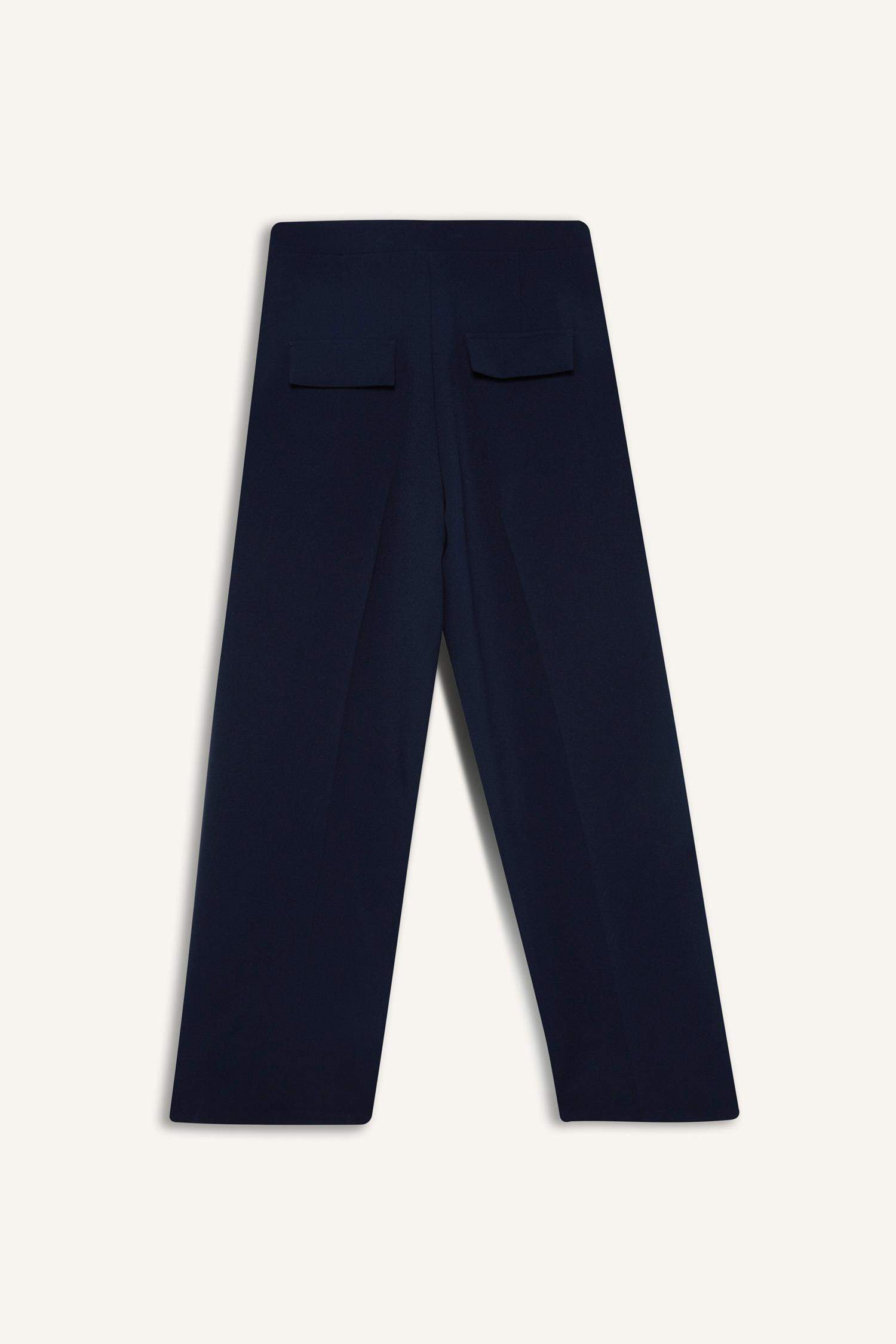 Straight Wide Leg High Waist Trousers