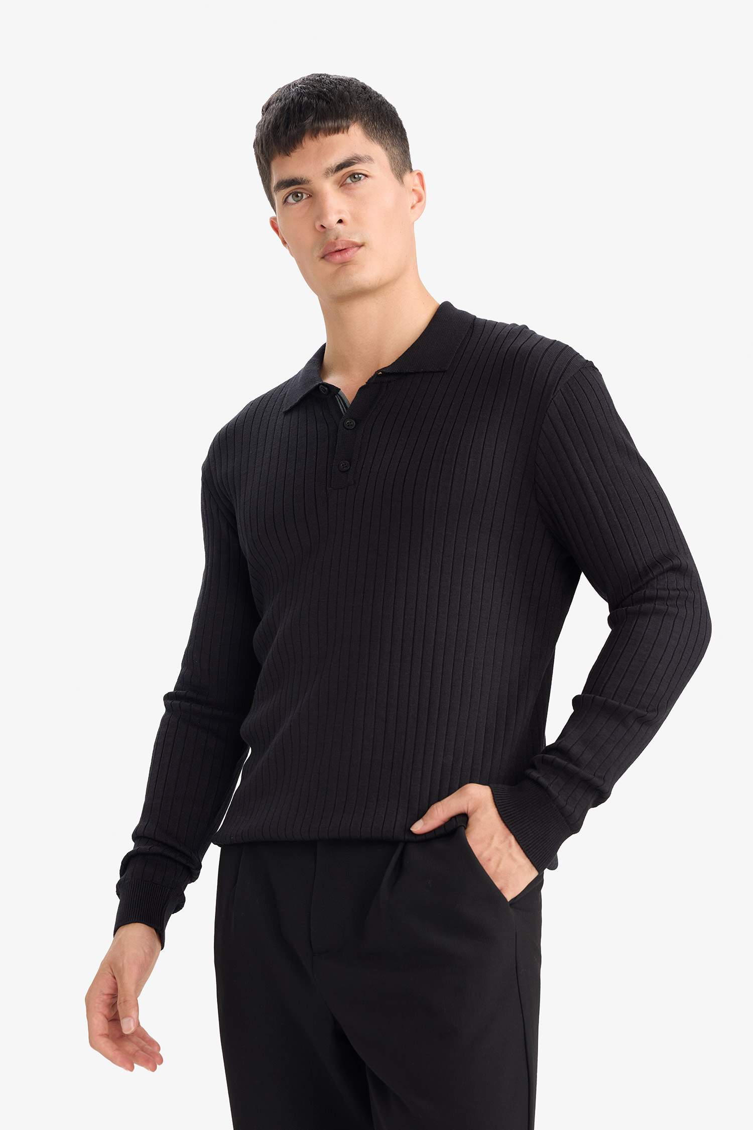Pull en maille à col polo Coupe standard