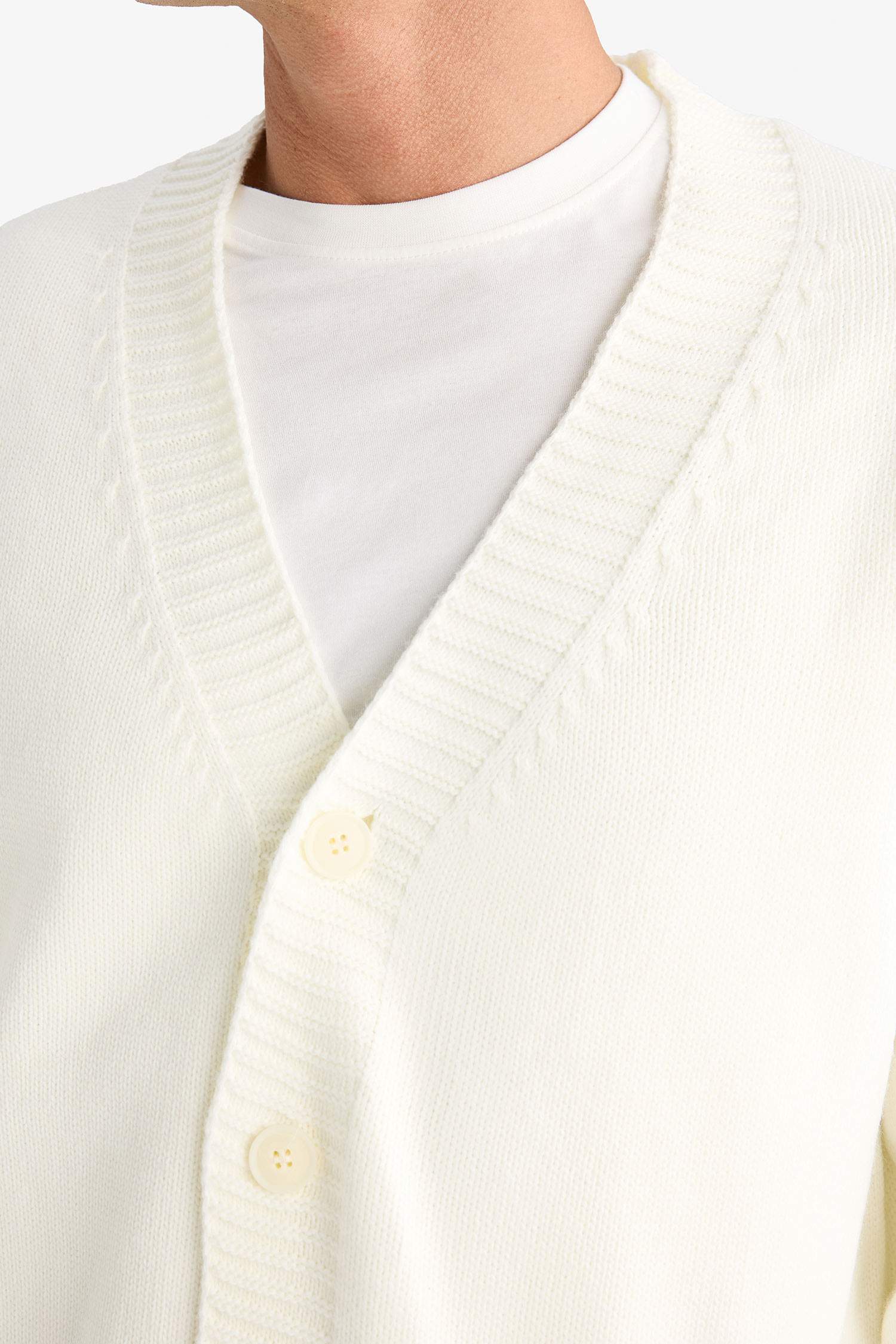 Relax Fit V Yaka Düğmeli Triko Hırka