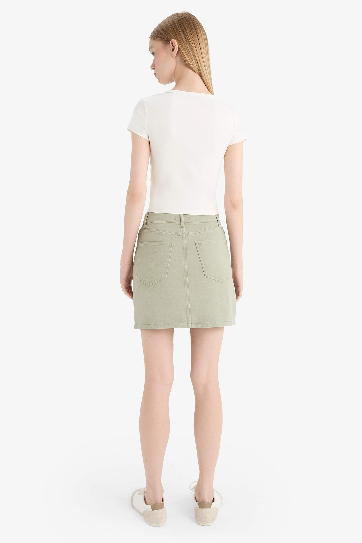 Юбка коол нормальная посадка из габардина мини