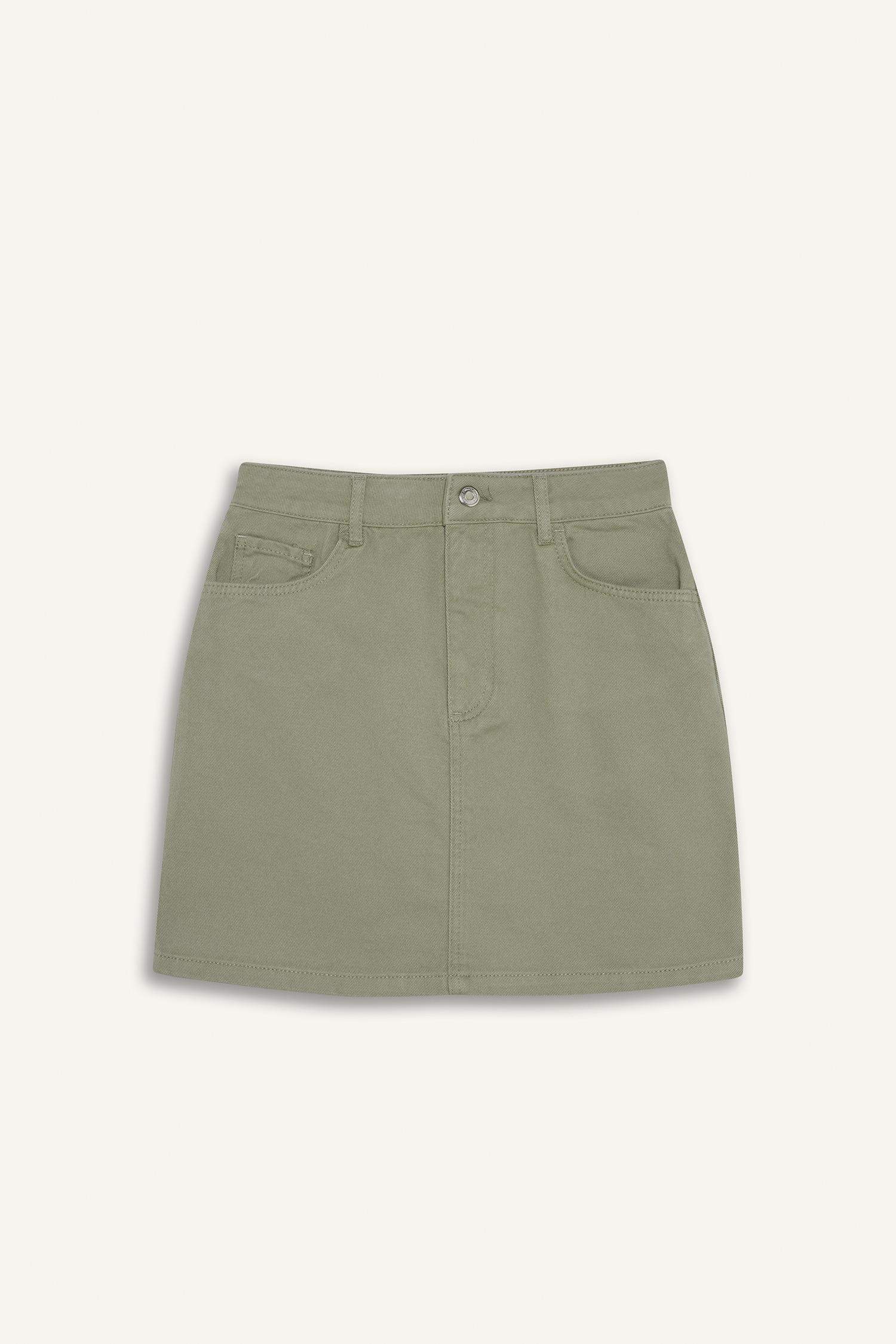 Юбка коол нормальная посадка из габардина мини