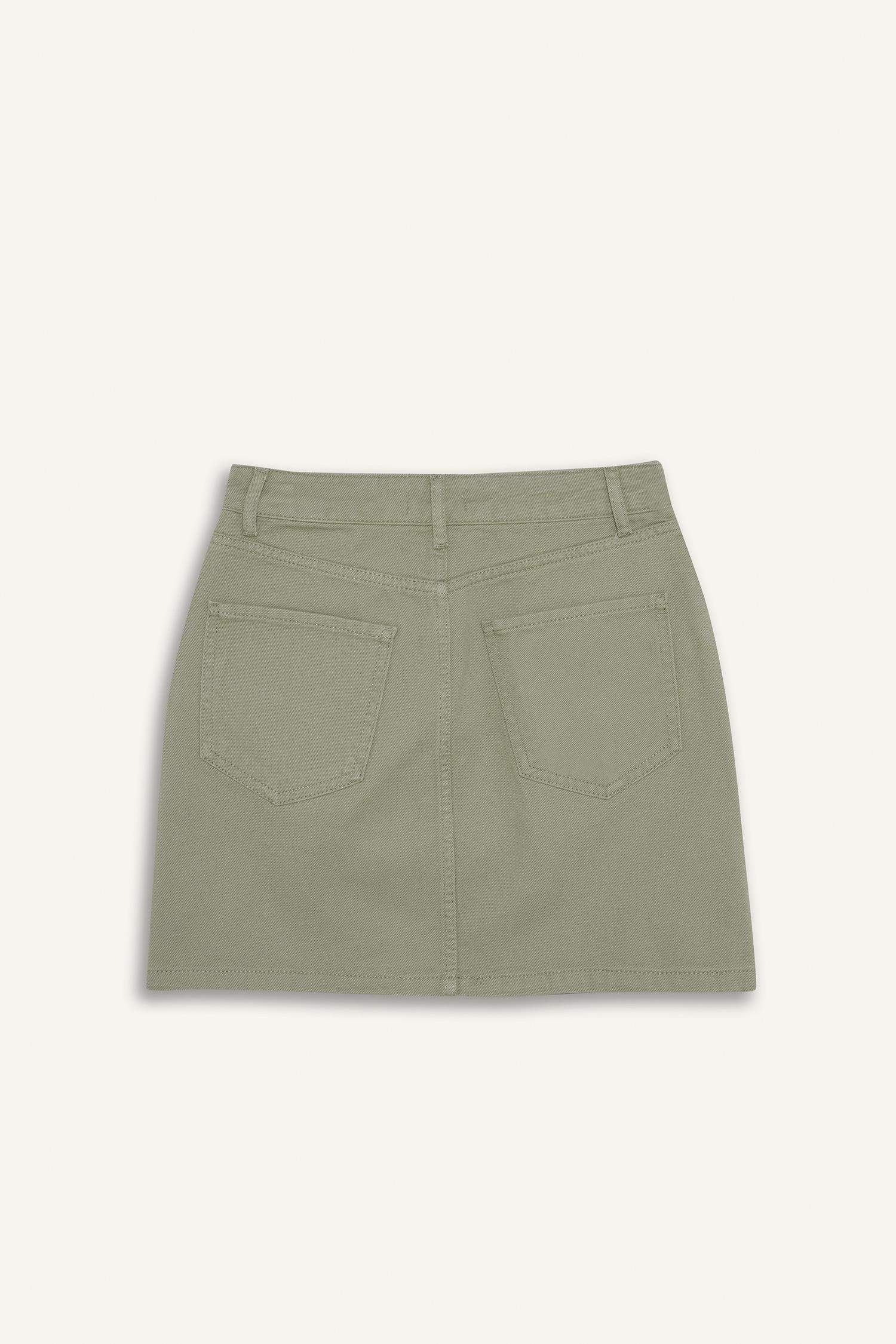 Юбка коол нормальная посадка из габардина мини