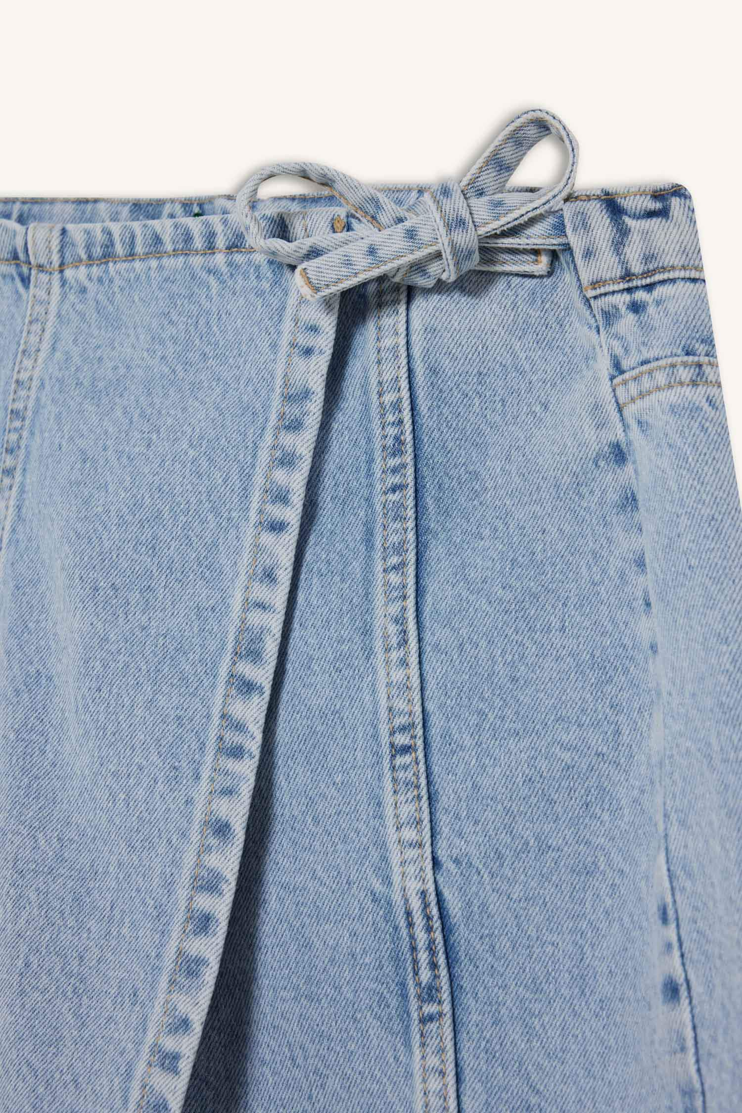 Kız Çocuk Pamuklu Jean Şort Etek