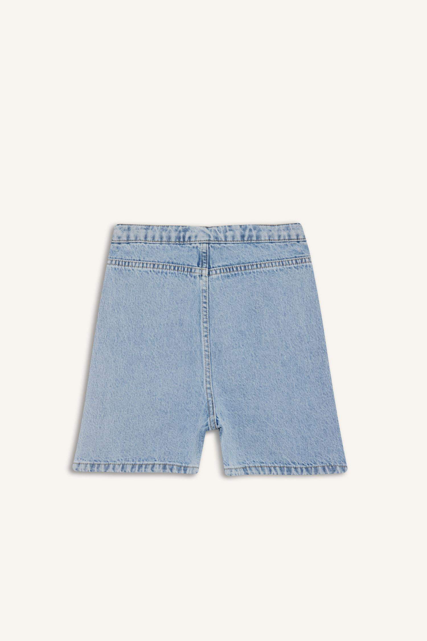Girl Cotton Denim Skort
