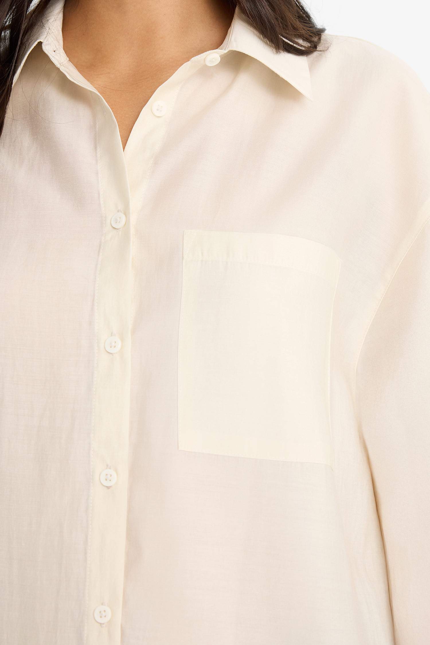 Chemise oversize en modal à manches longues