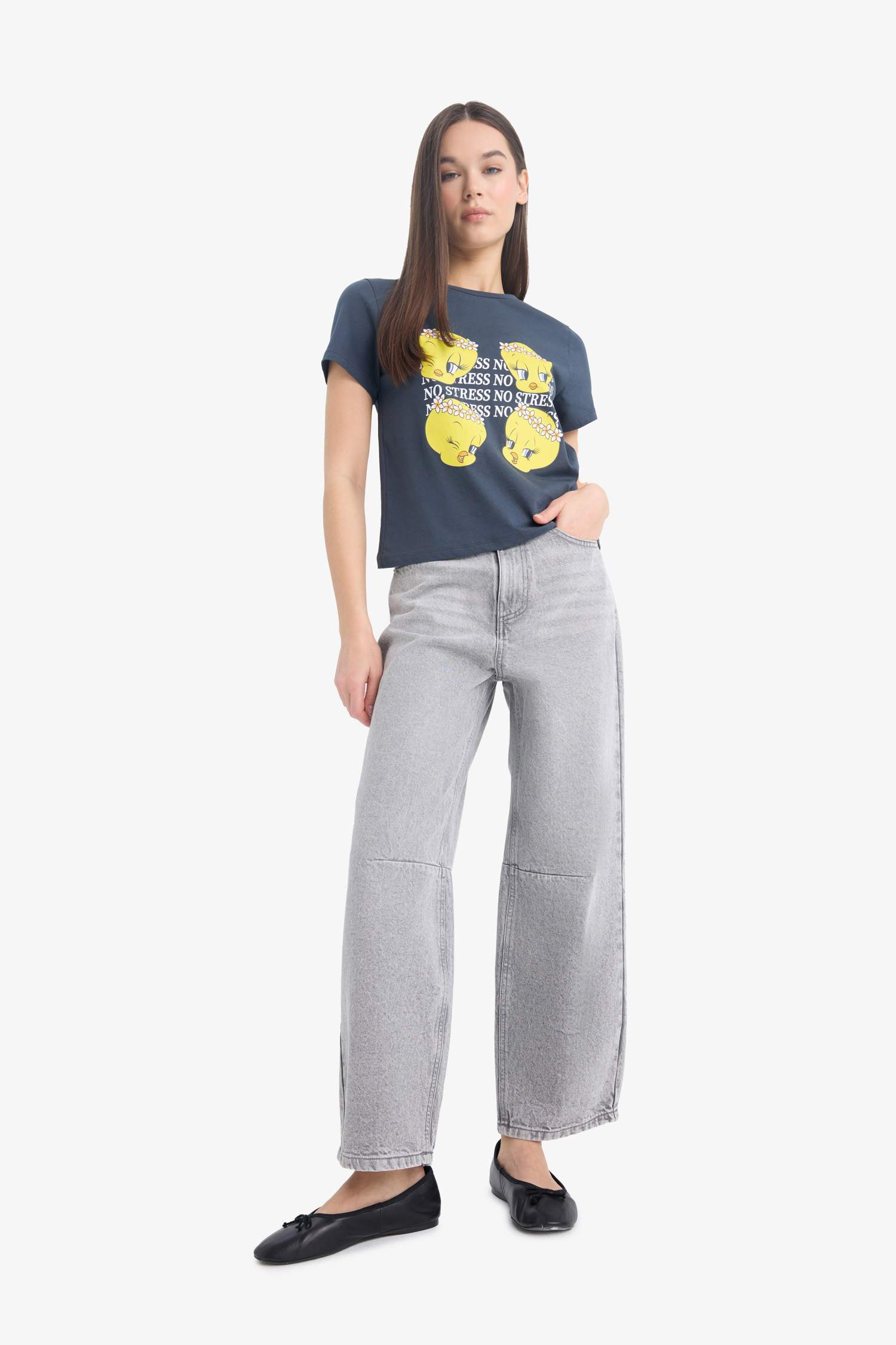 Looney Tunes Regular Fit Bisiklet Yaka Baskılı Kısa Kollu Tişört